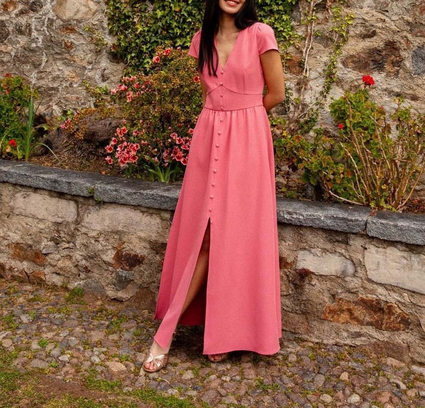 Robe longue MAISON LEMOINE - Seconde main Rose