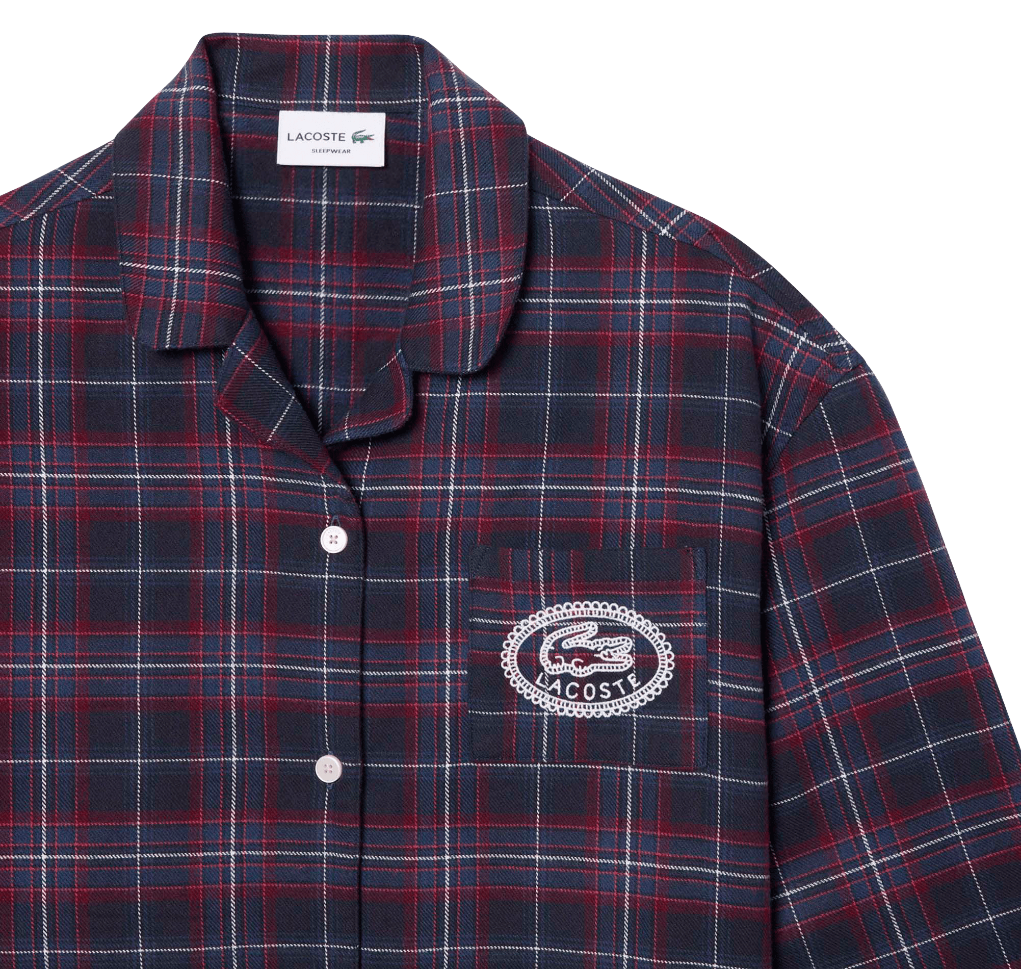 Checked cotton pajama set LACOSTE Blue
