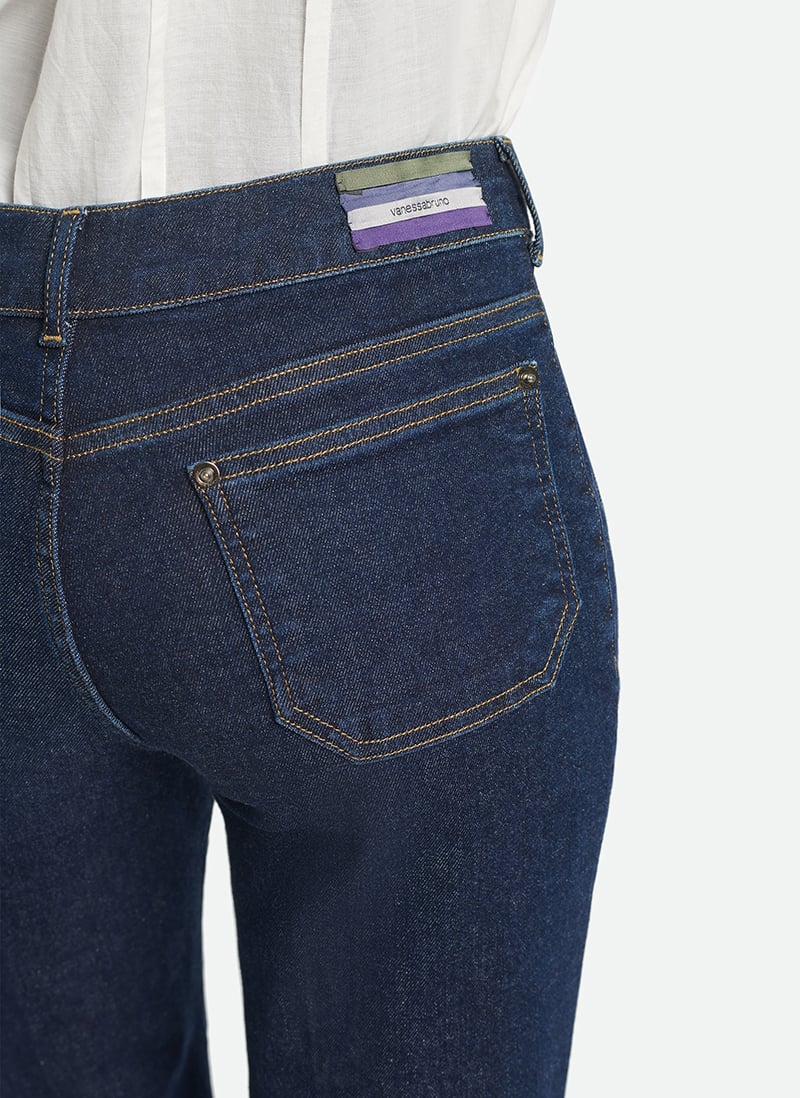 Flared jeans met hoge taille van katoenmix VANESSA BRUNO Blauw