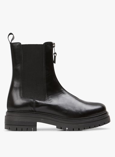 Bottines sales cuir soldes