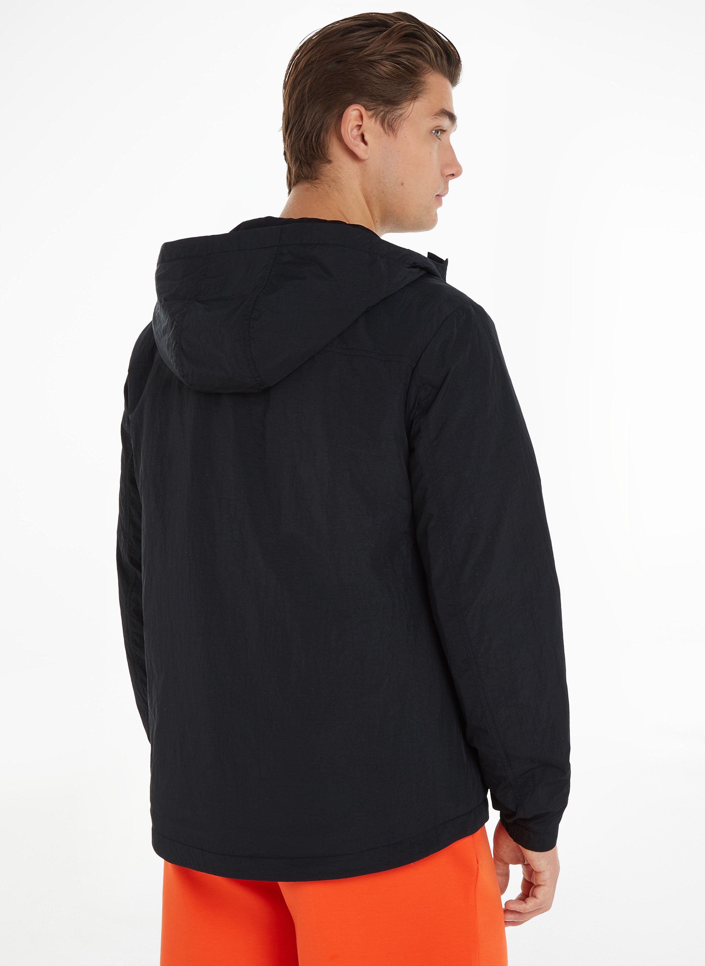 Veste droite col montant à capuche CALVIN KLEIN Noir