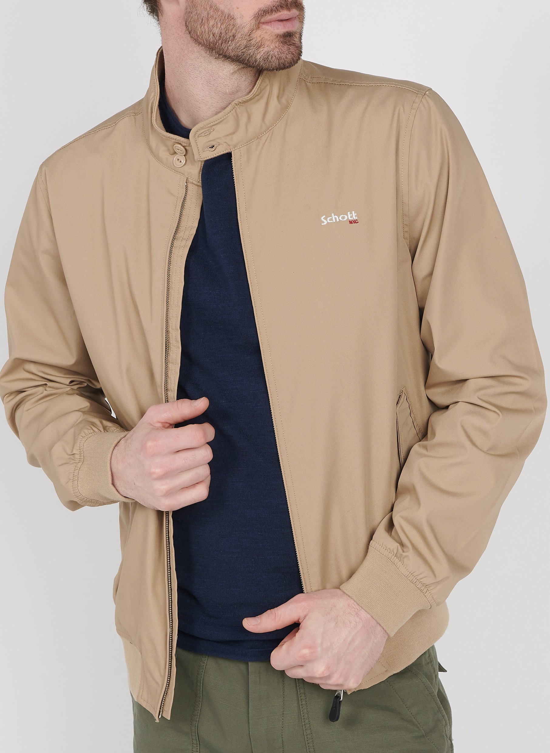 Blouson col montant regular-fit SCHOTT Beige