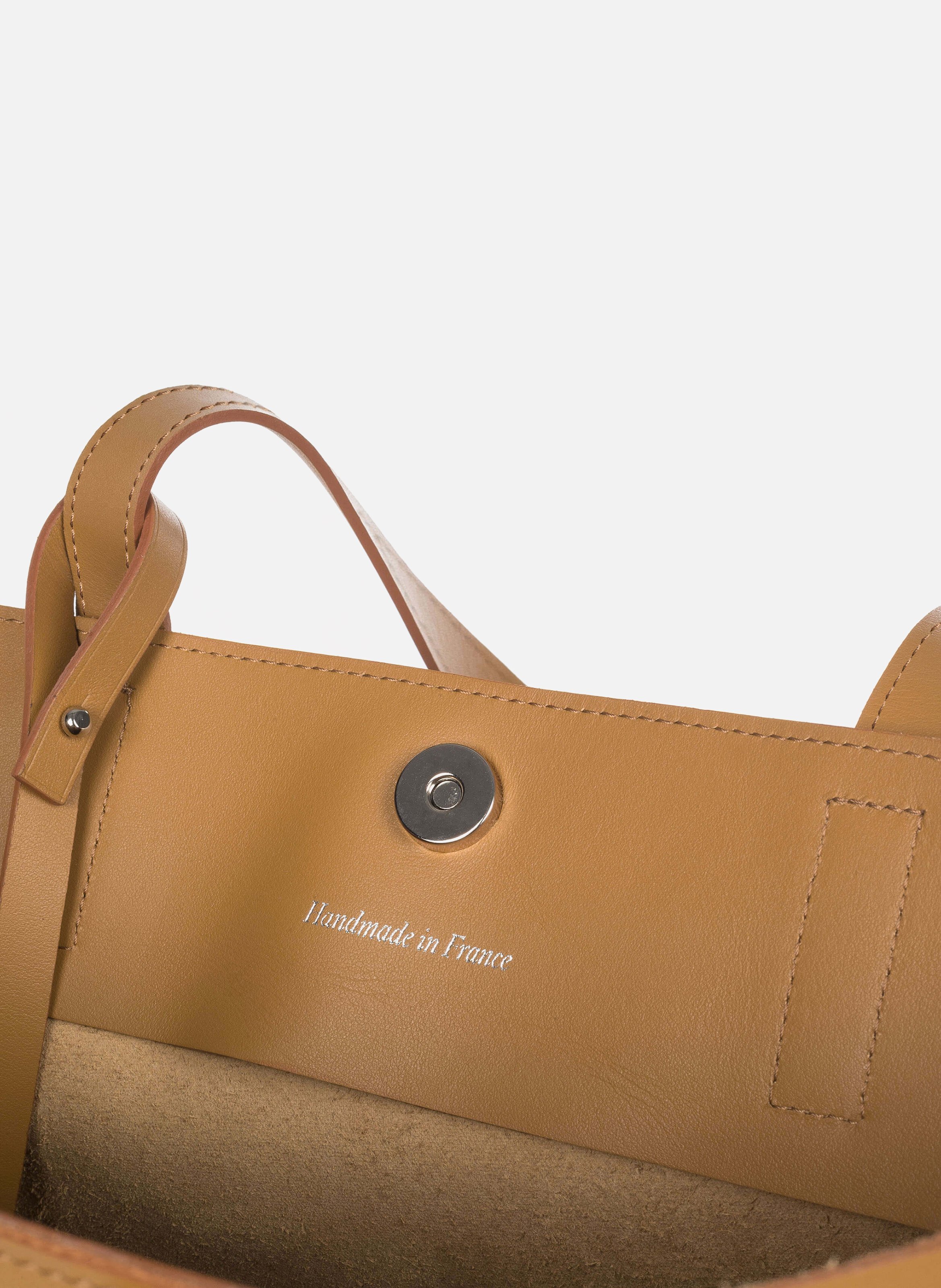 Smooth leather tote bag JULES & JENN Brown