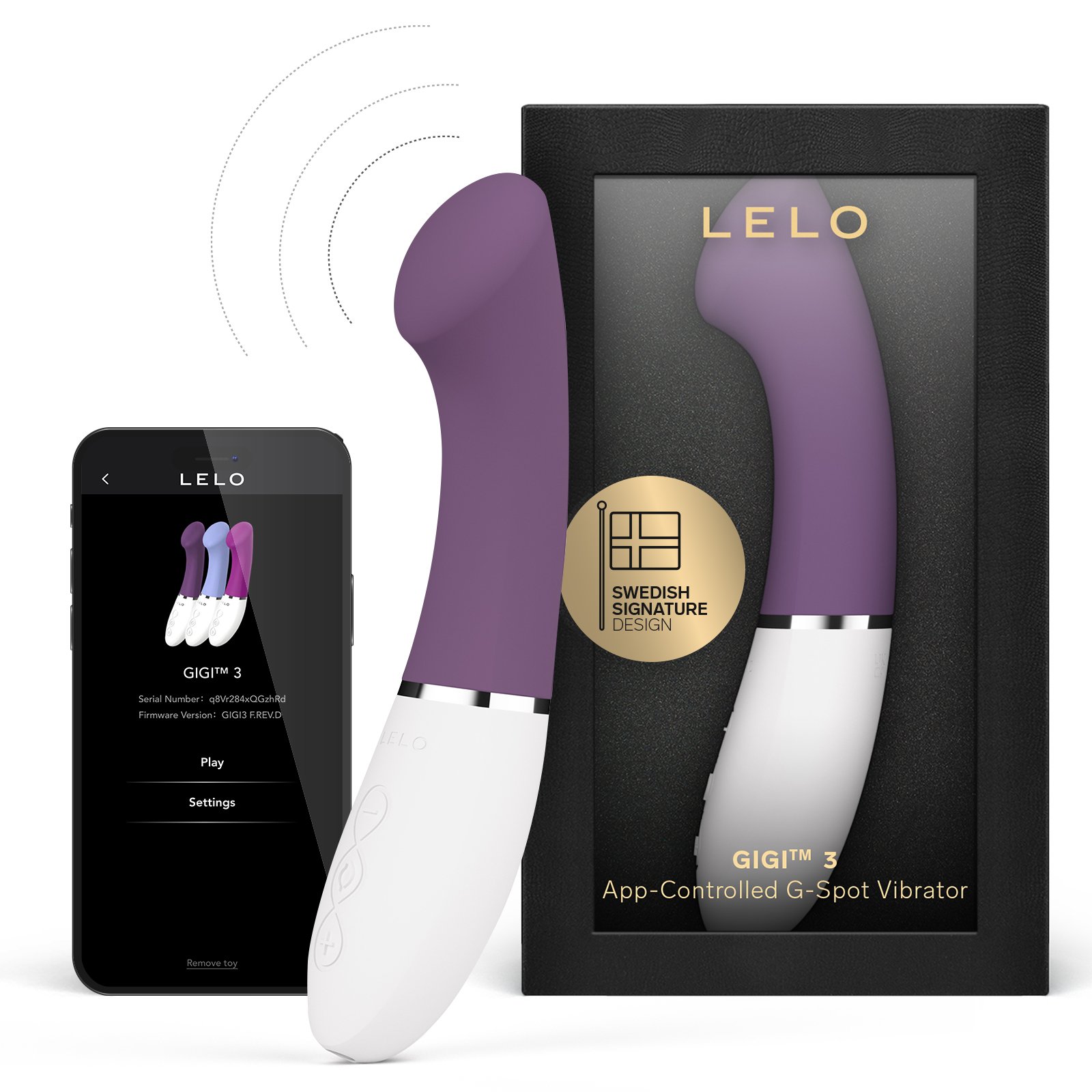 G-spot vibrator for women with Bluetooth application, Gigi 3 LELO Plum