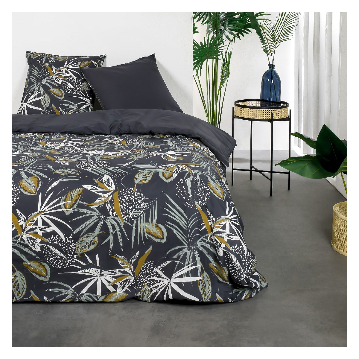 Printed cotton bedding set TODAY LINGE DE MAISON Blue