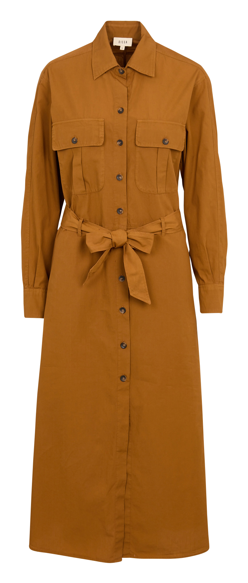 Long belted shirt dress DIEGA Brown