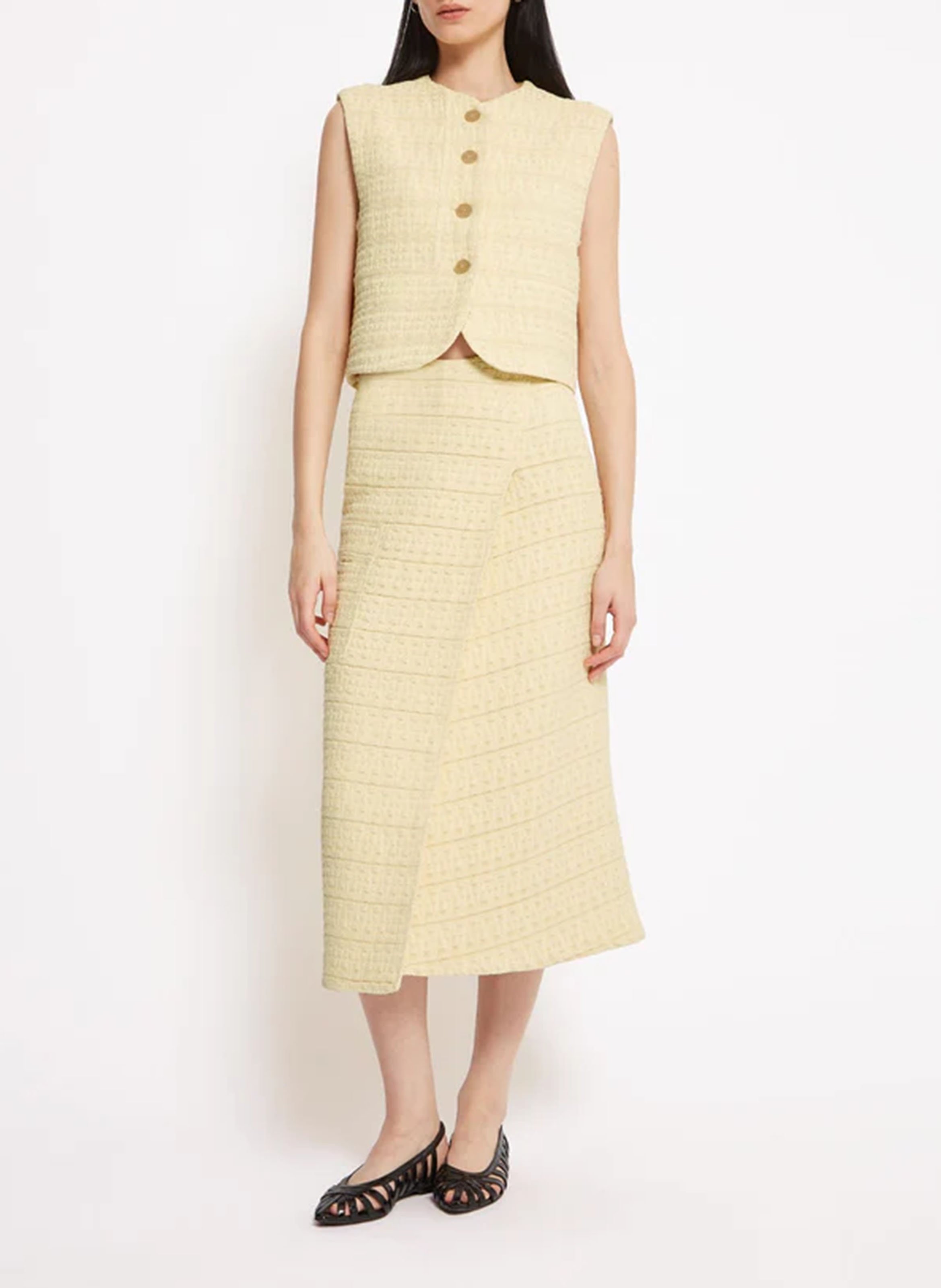 Gilet sans manches effet raphia ROSEANNA Beige