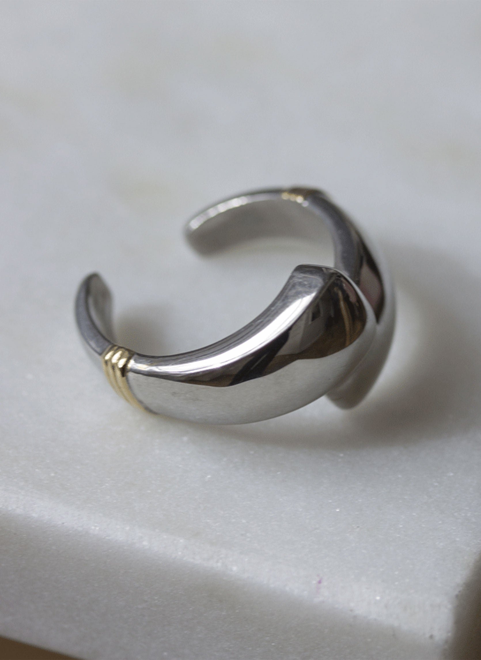 Wide Osmonde ring AEC Paris Silver