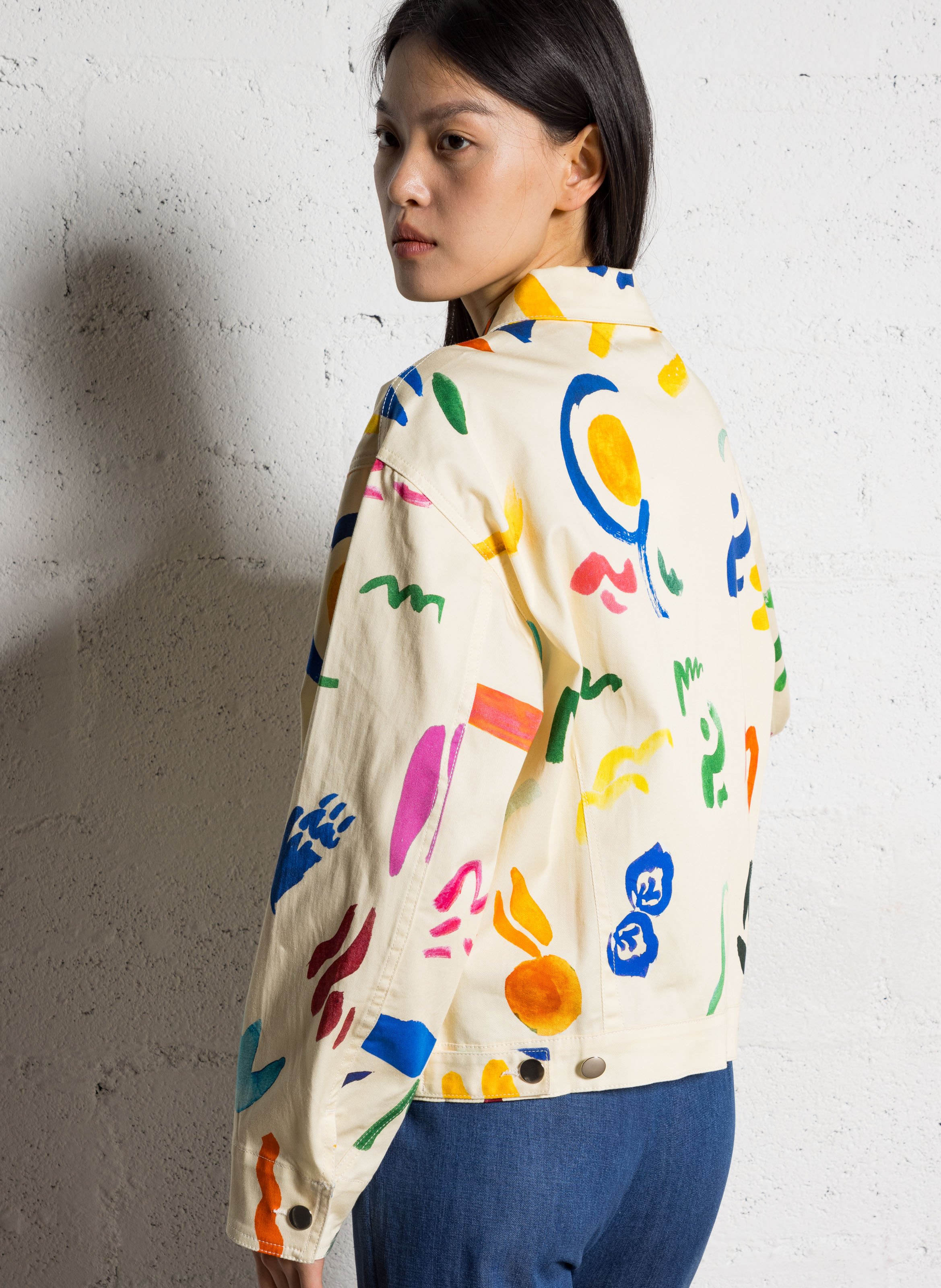 Denim cotton jacket Multicolored