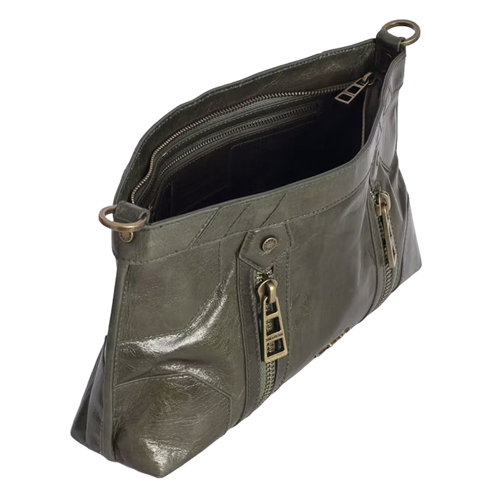 Lakleren schoudertas ZADIG&VOLTAIRE Groen