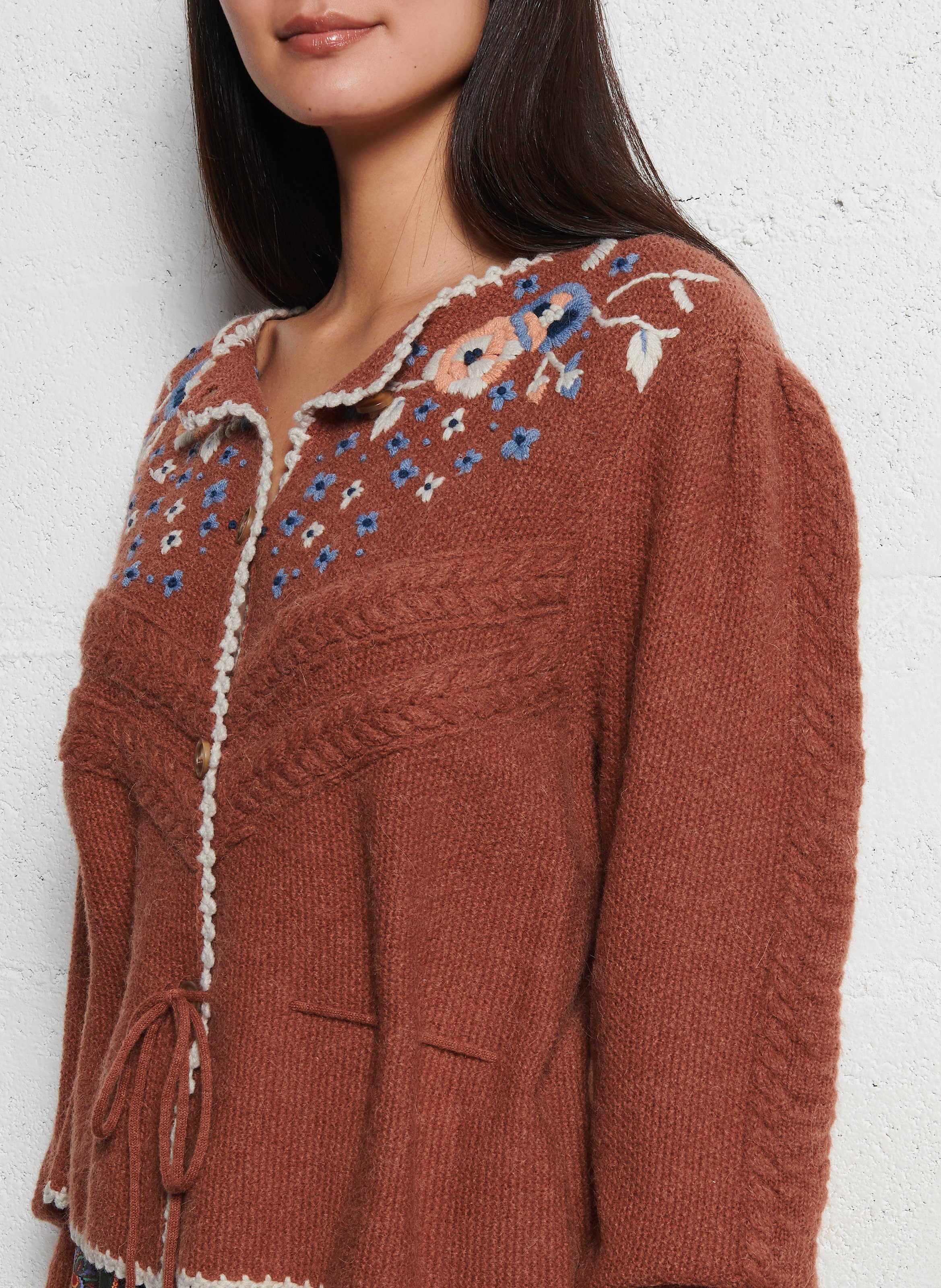 Round-neck cardigan LOUISE MISHA Brown