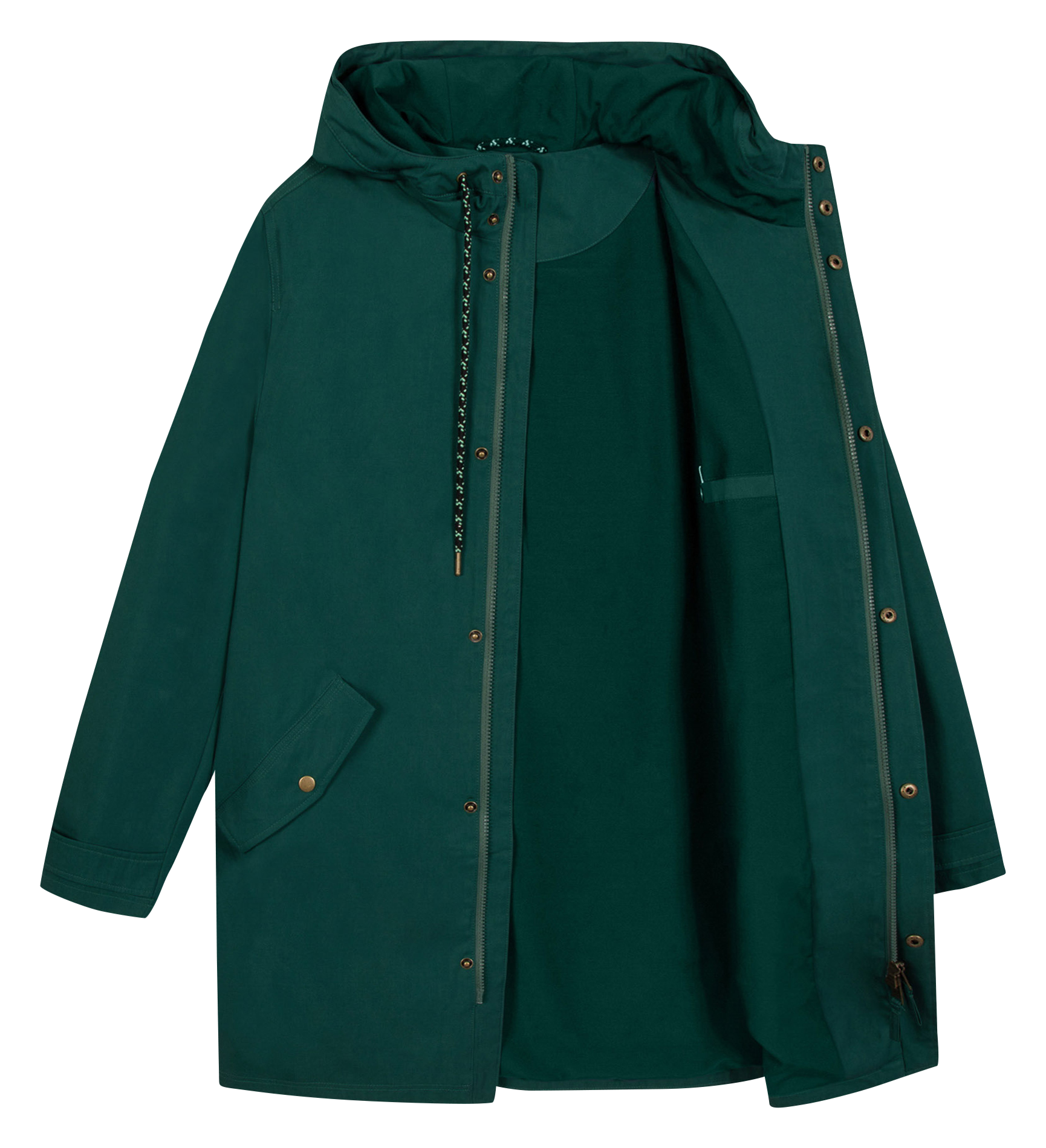 Round neck waterproof in blended cotton FAGUO Green