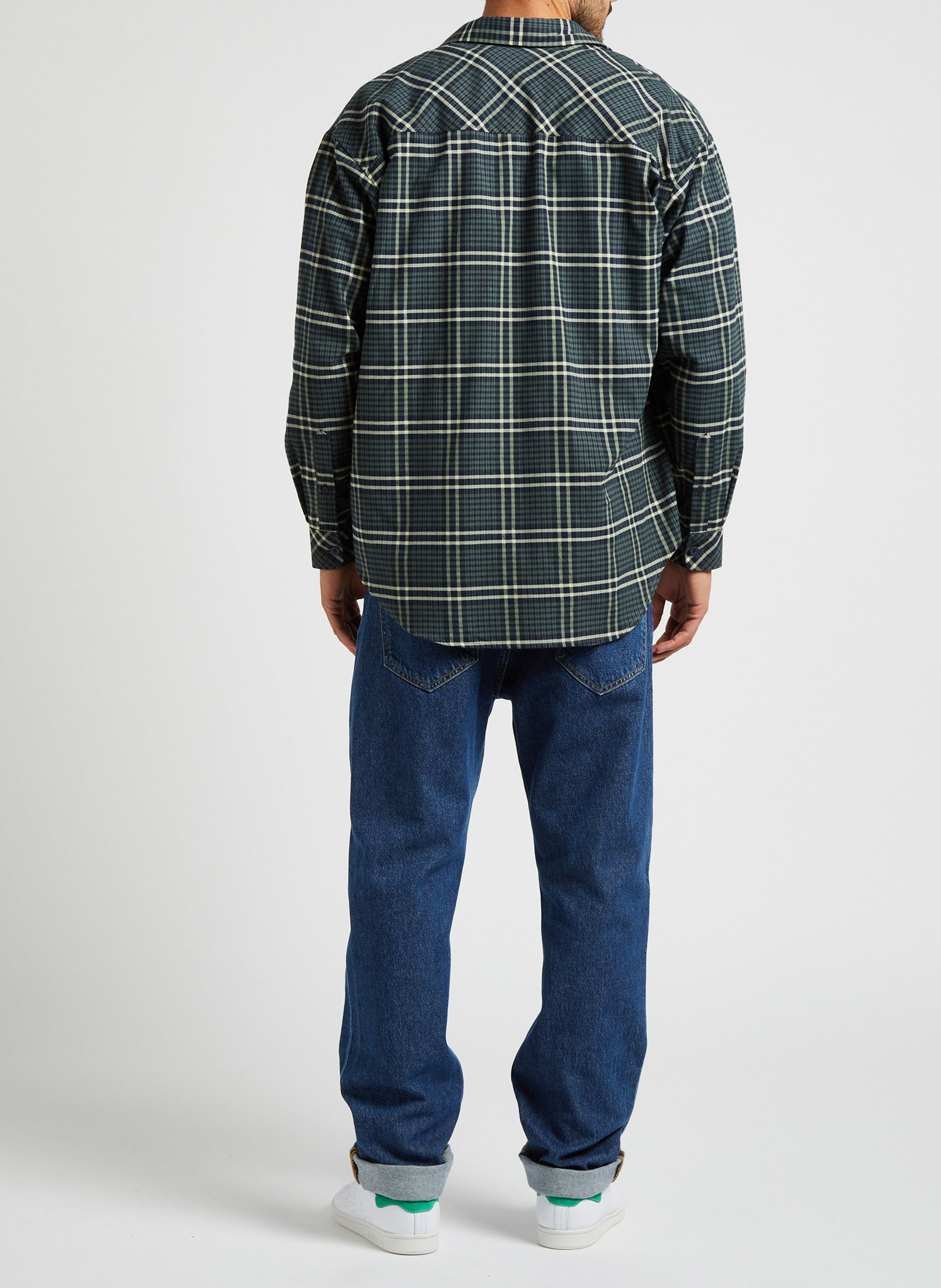 Checked cotton shirt with classic collar SAMSOE SAMSOE Grey