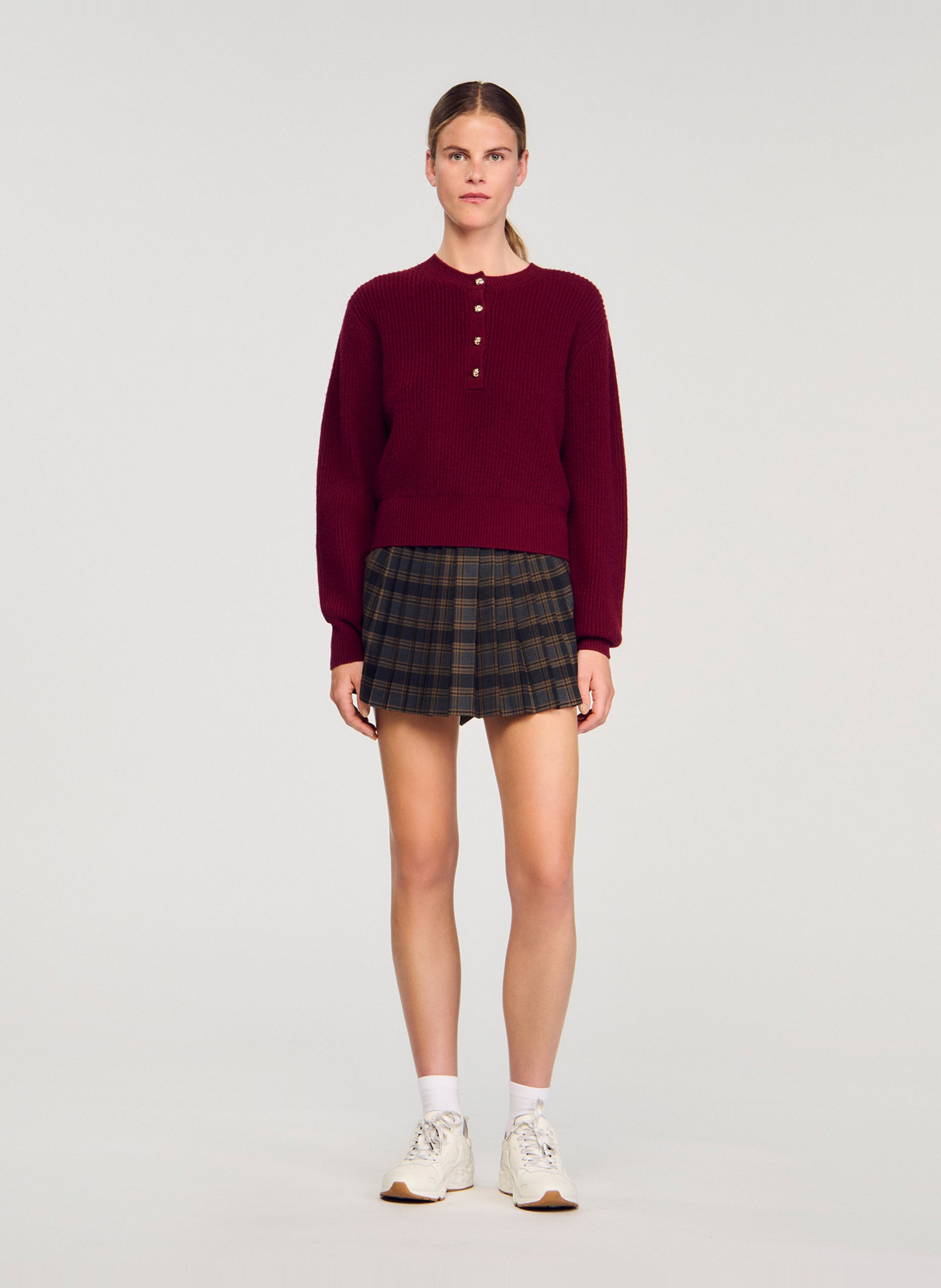 Oversized trui met ronde hals | wolblend met kasjmier SANDRO Rood