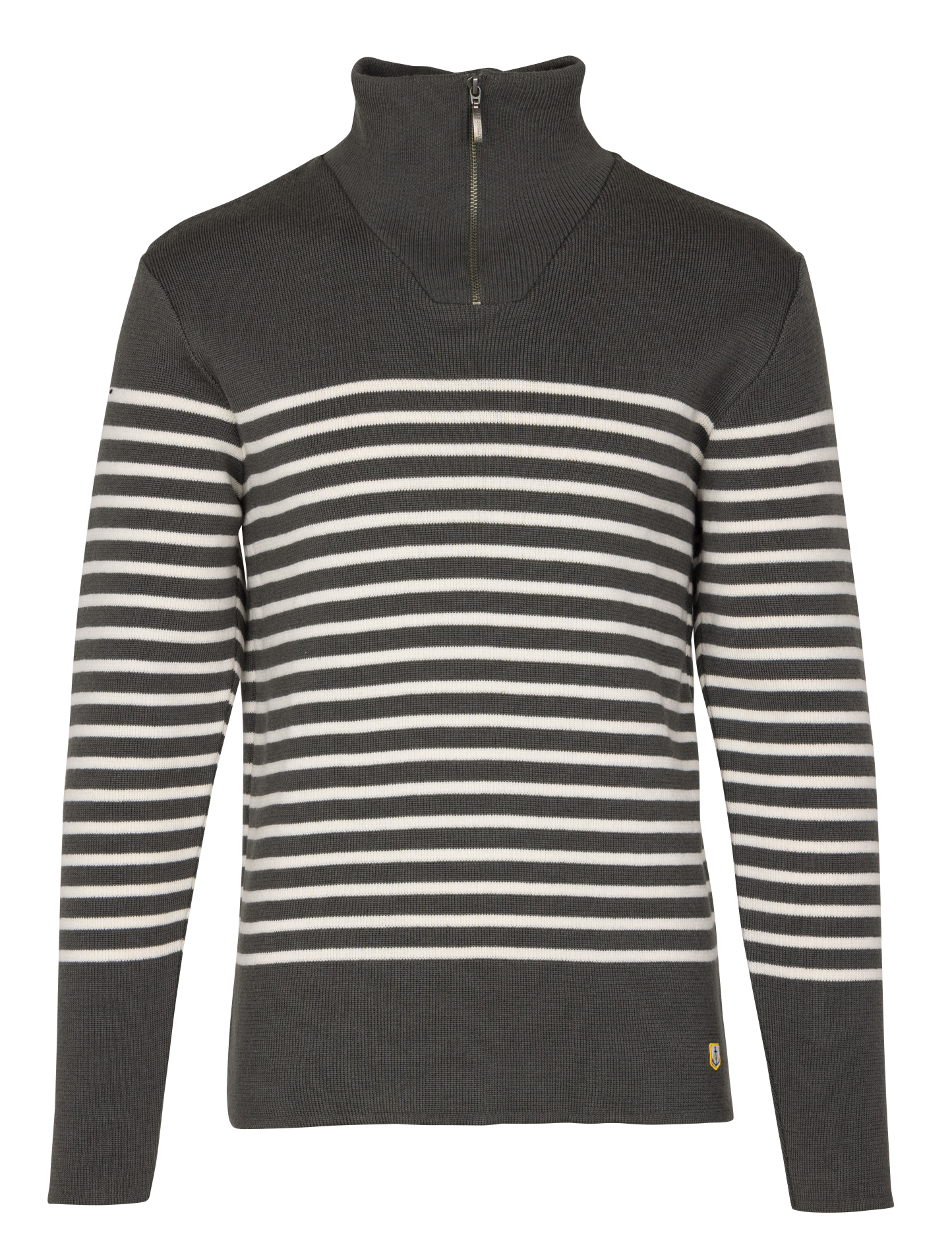 Marinière slim à col camionneur en laine ARMOR LUX Kaki