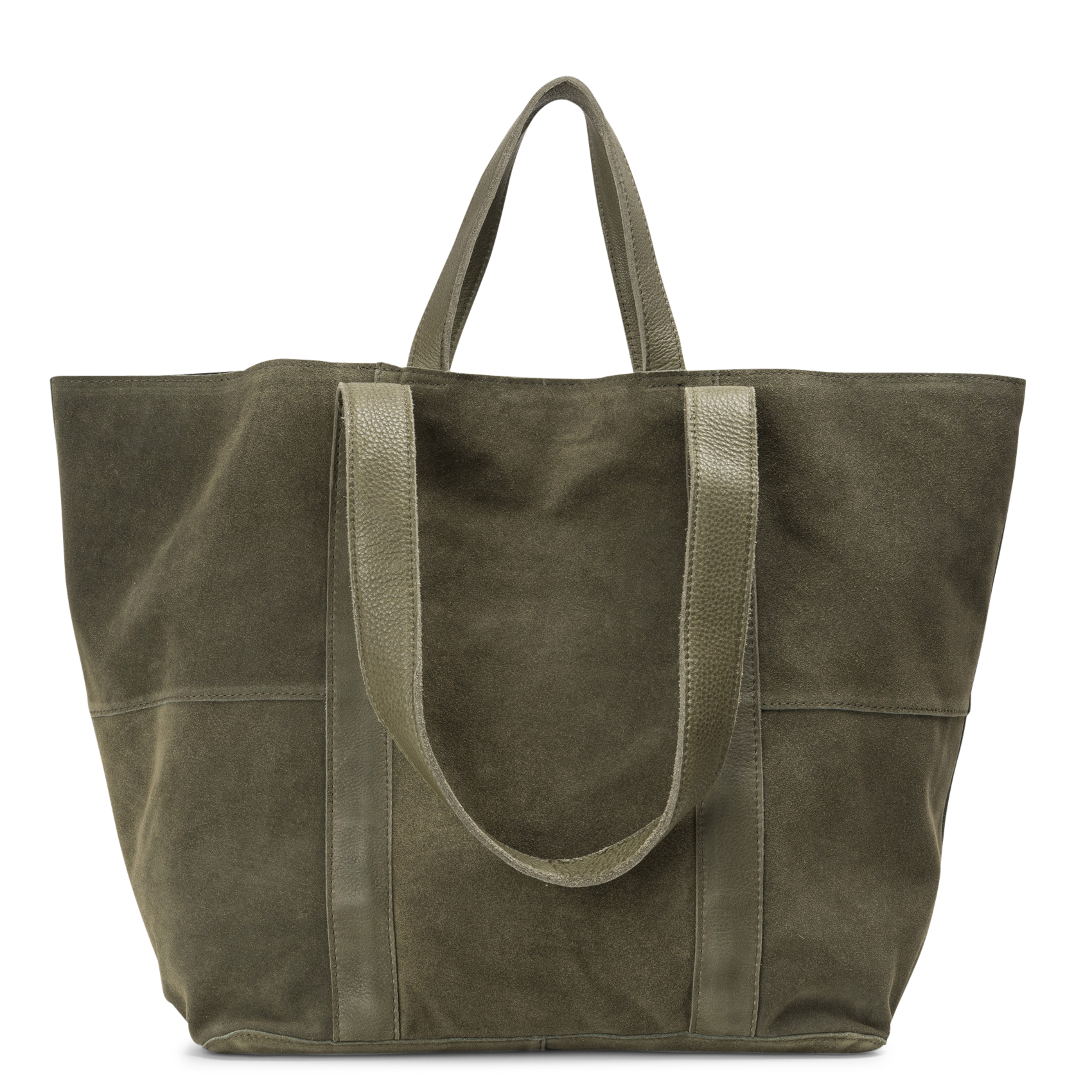 Soft leather tote bag PIECES Green