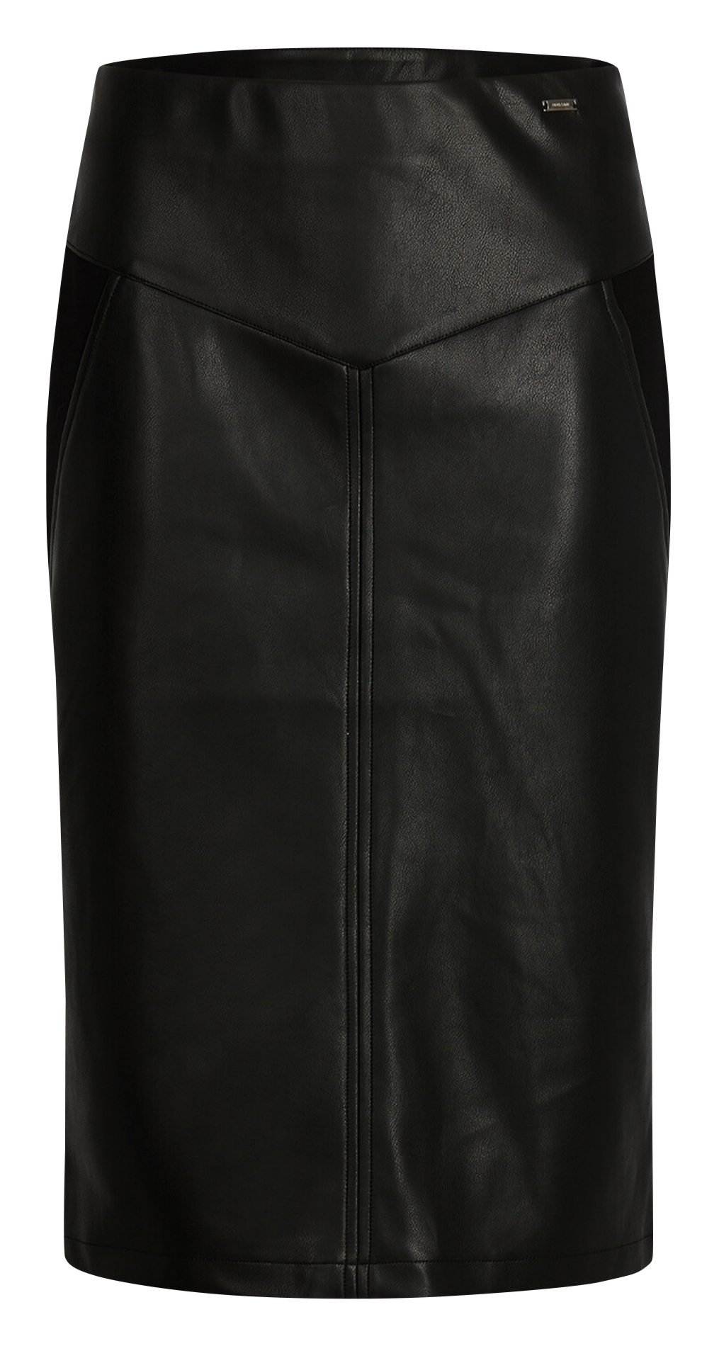 Jupe midi crayon bi-matière MORGAN Noir