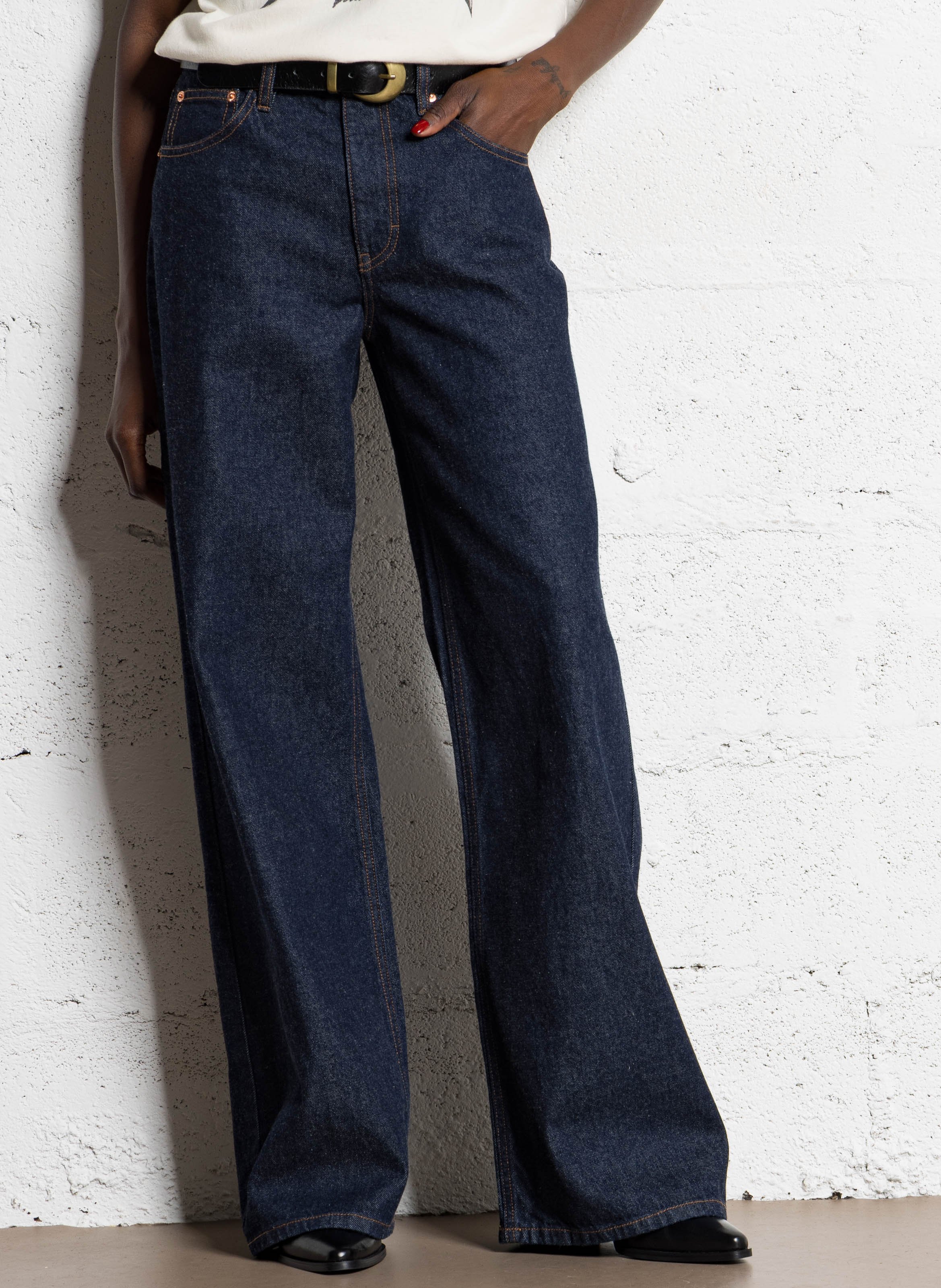 Jean large en coton LAB DIP Bleu