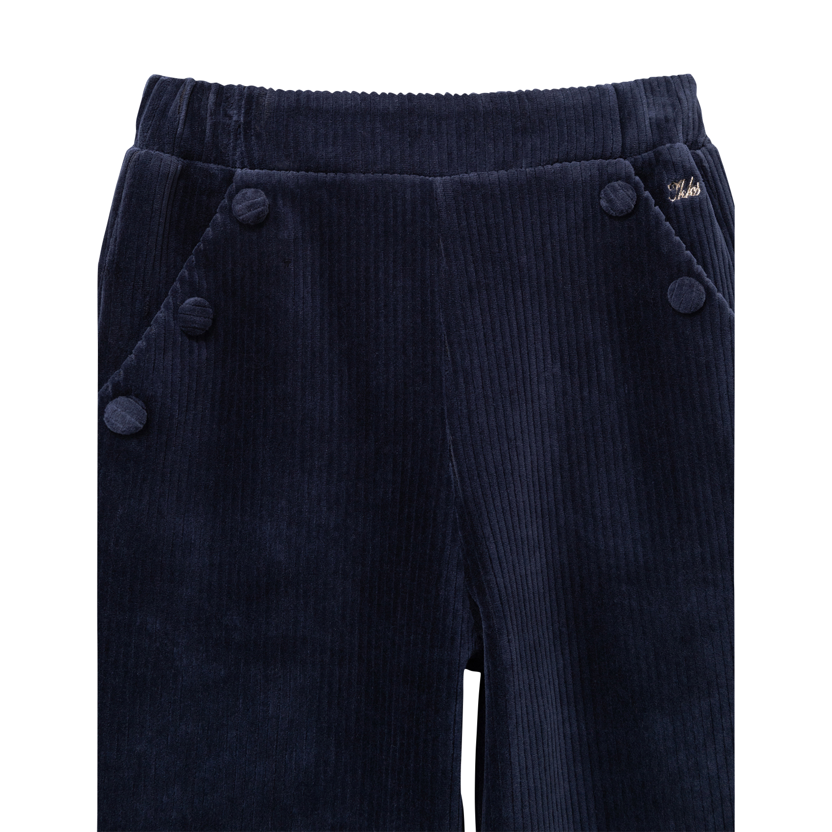 Pantalon large côtelé en coton mélangé IKKS JUNIOR Bleu