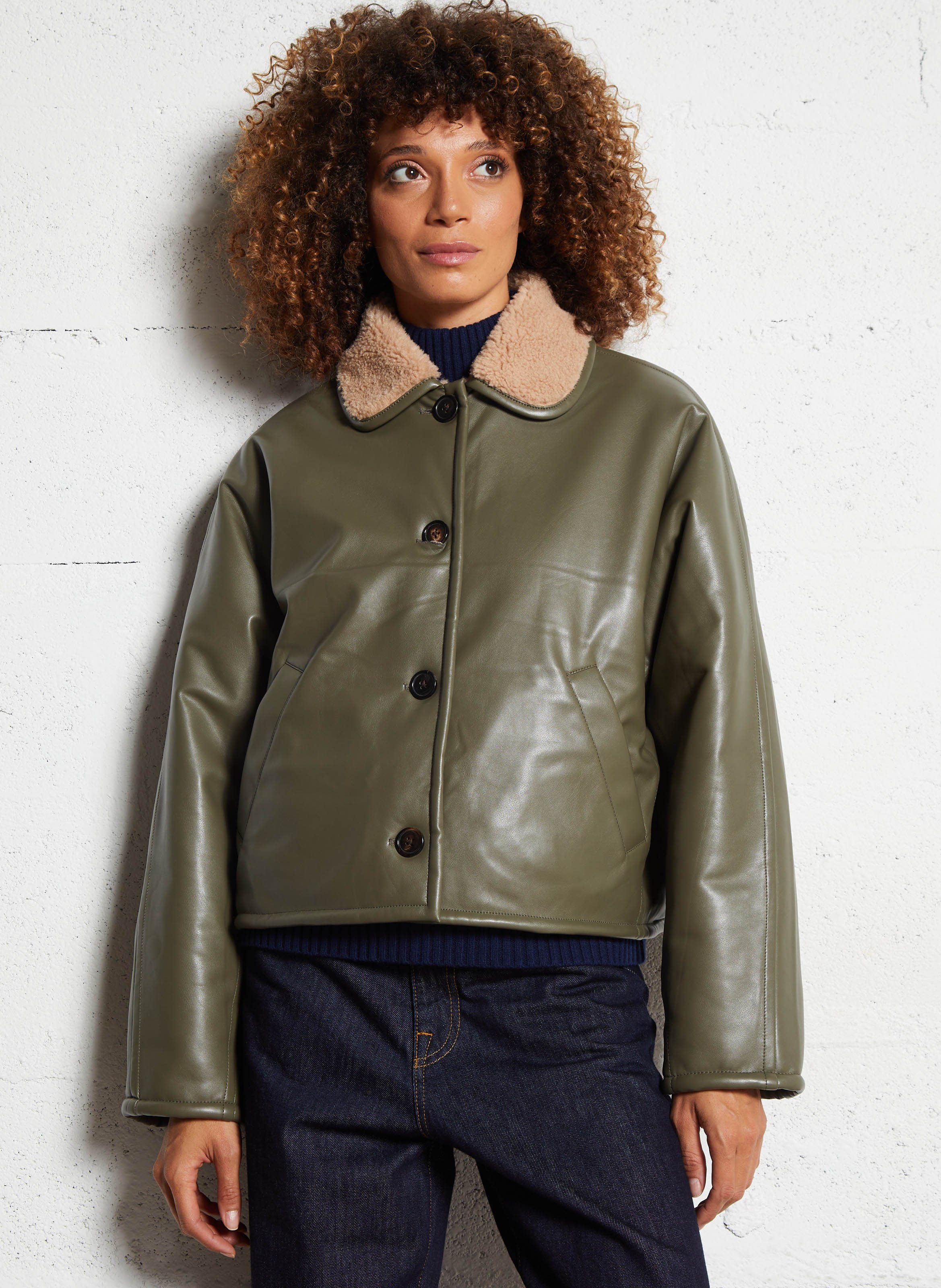 Jasje met overhemdkraag BELLEROSE Kaki