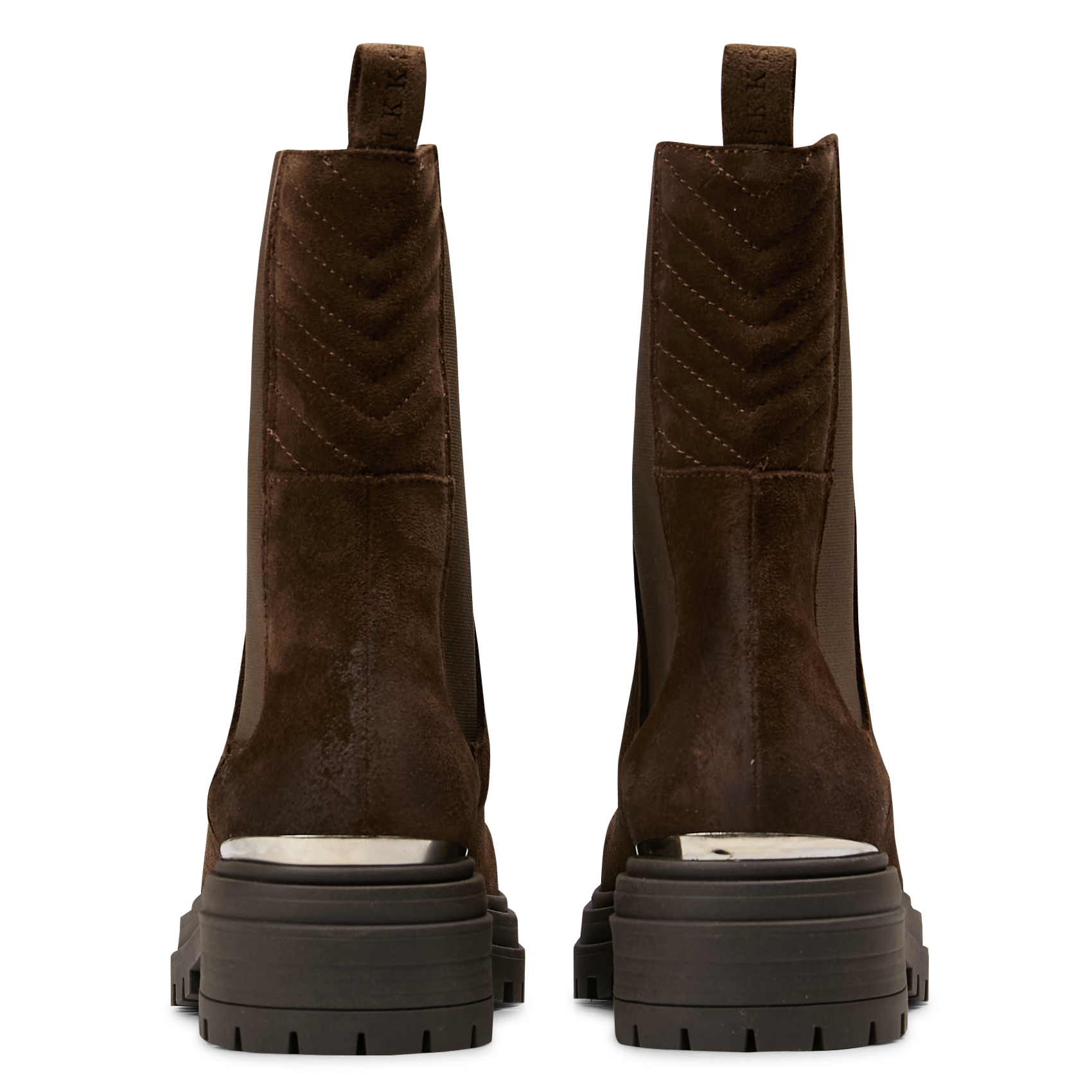 Leather Derby shoes with stacked heel IKKS Brown