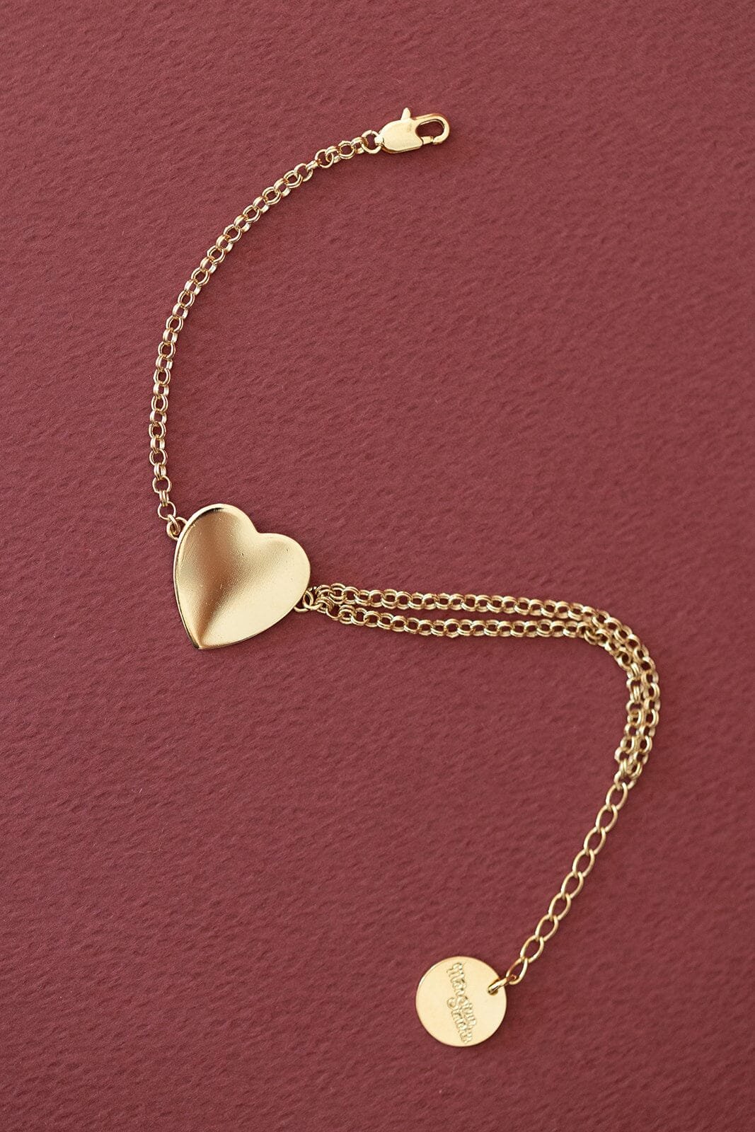 Golden heart-shaped bracelet in fine gold MONSIEUR SIMONE Golden