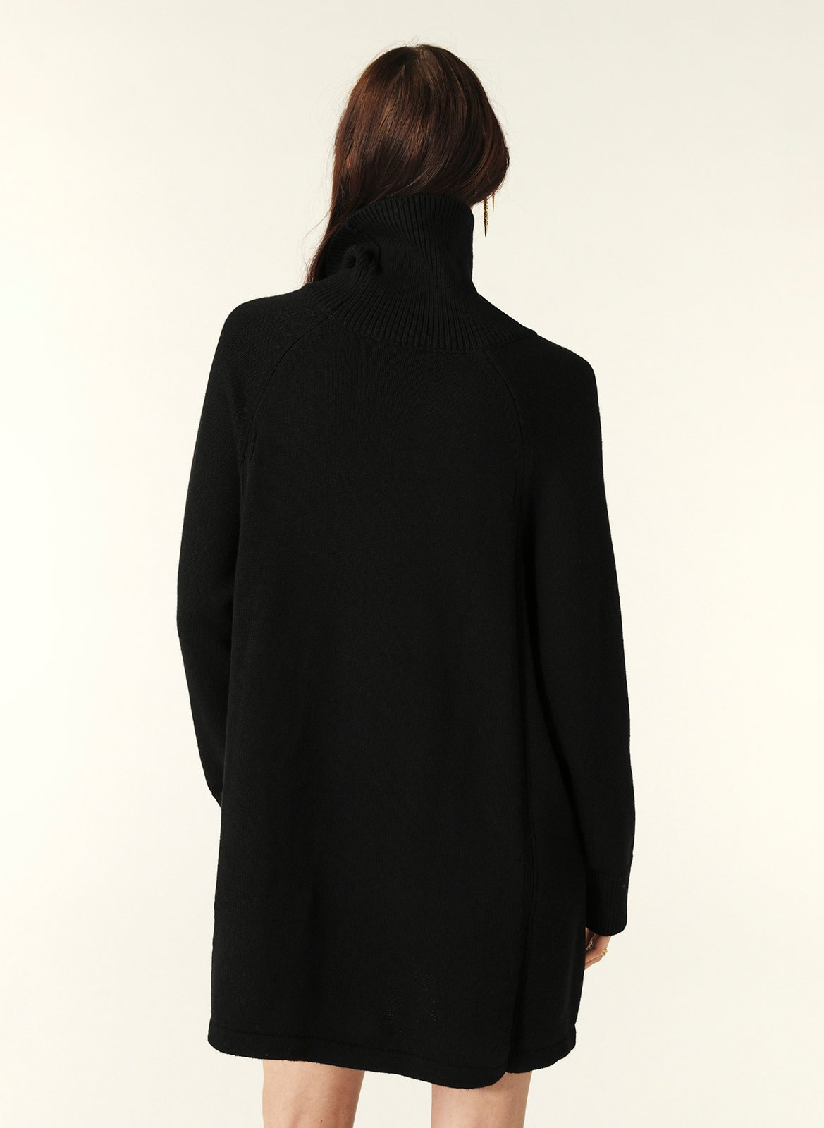 Robe courte col roulé en laine mélangé  BA&SH Noir