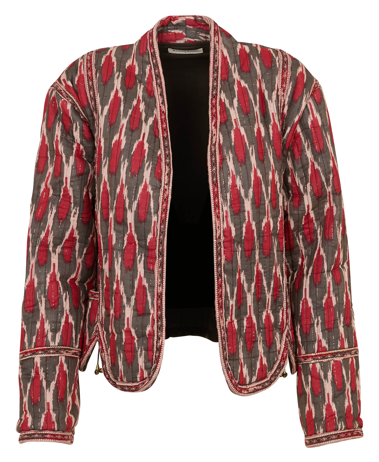 Veste droite en coton mélangé imprimé MAISON HOTEL Rouge