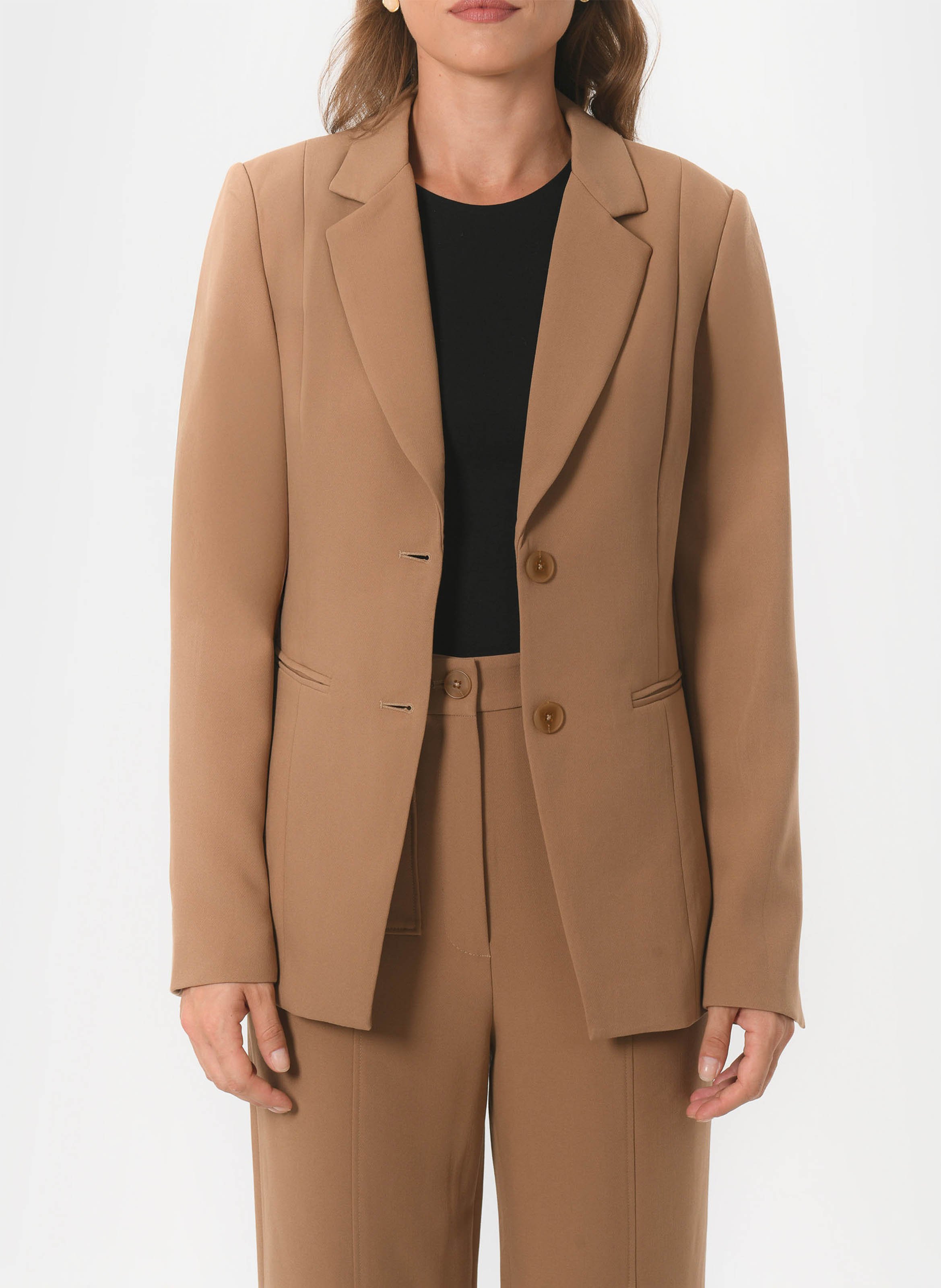 Veste de blazer ajustée col tailleur KOOKAI Beige