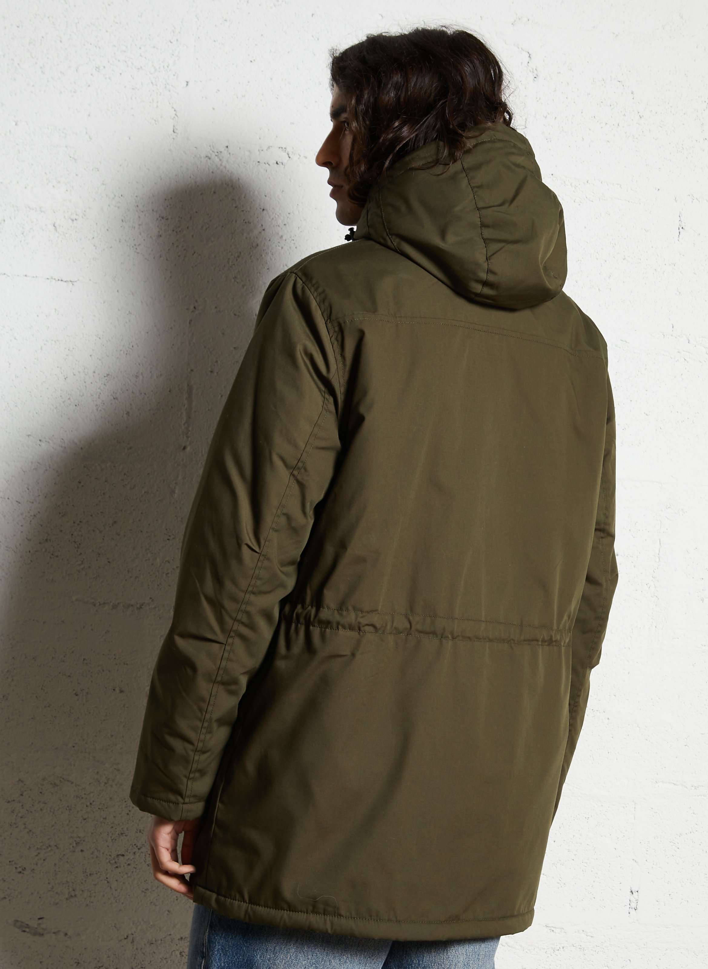 Parka à capuche col montant unie SCHOTT Vert