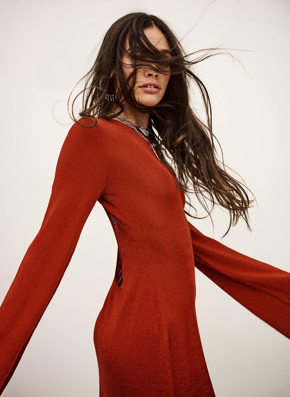 Korte jurk met ronde hals BA&SH Rood