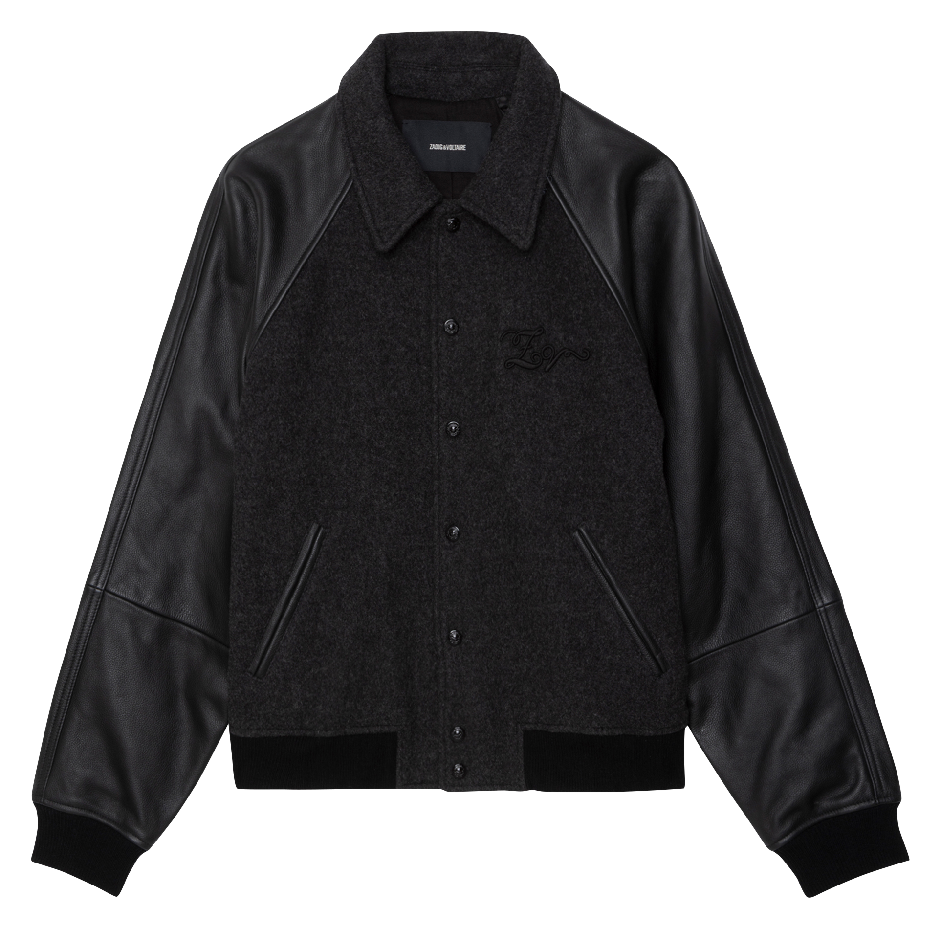 Straight classic collar jacket in blended wool ZADIG&VOLTAIRE Grey