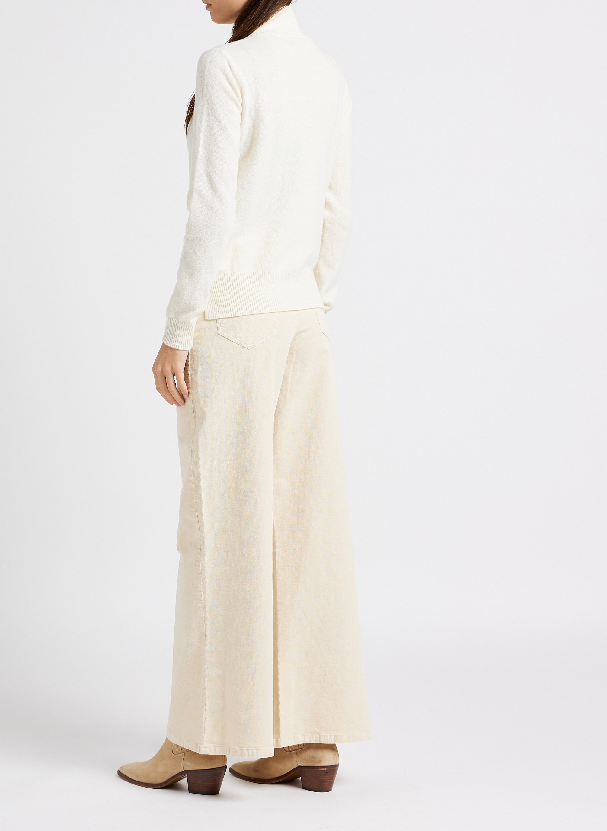 Wide-leg cotton-blend pants MAX&Co. White