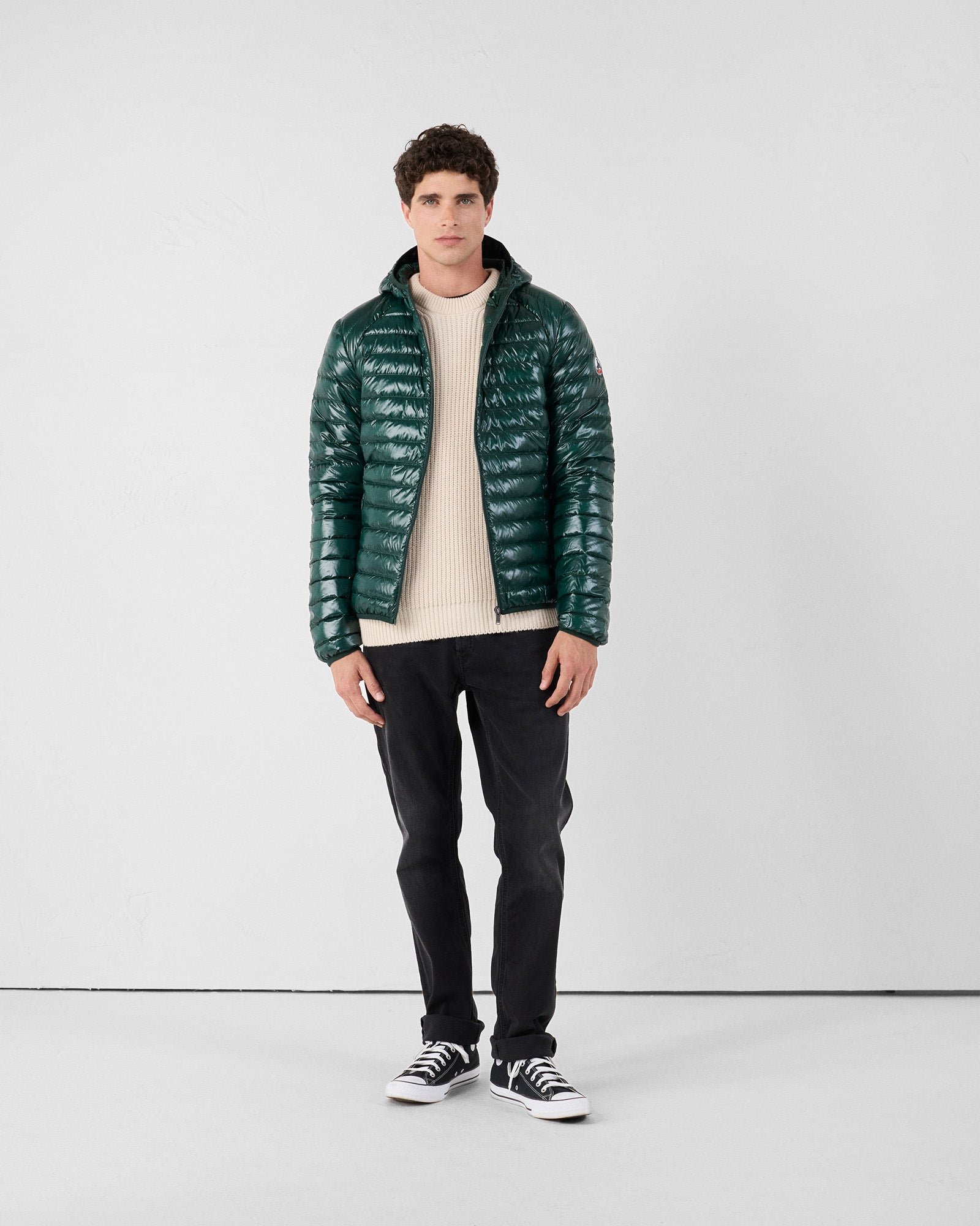 Shiny forest nico light hooded puffer coat JOTT Green
