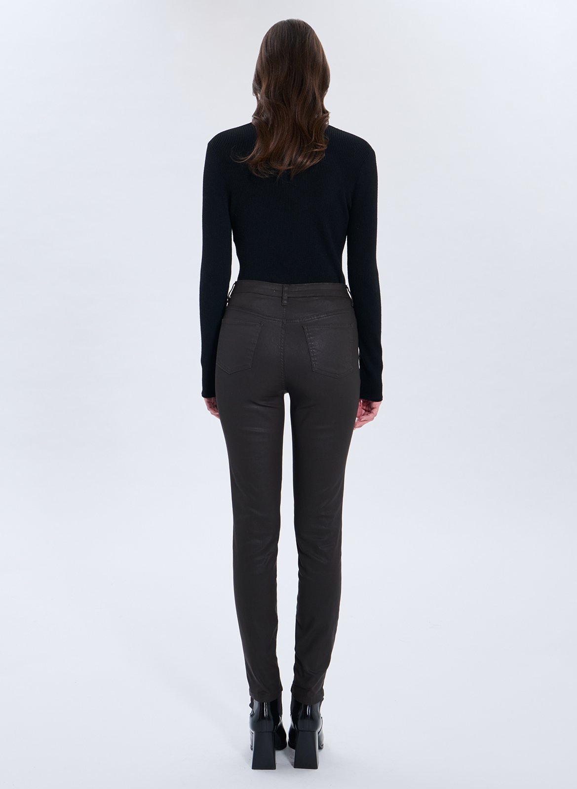 Cotton-blend skinny jeans ZAPA Brown