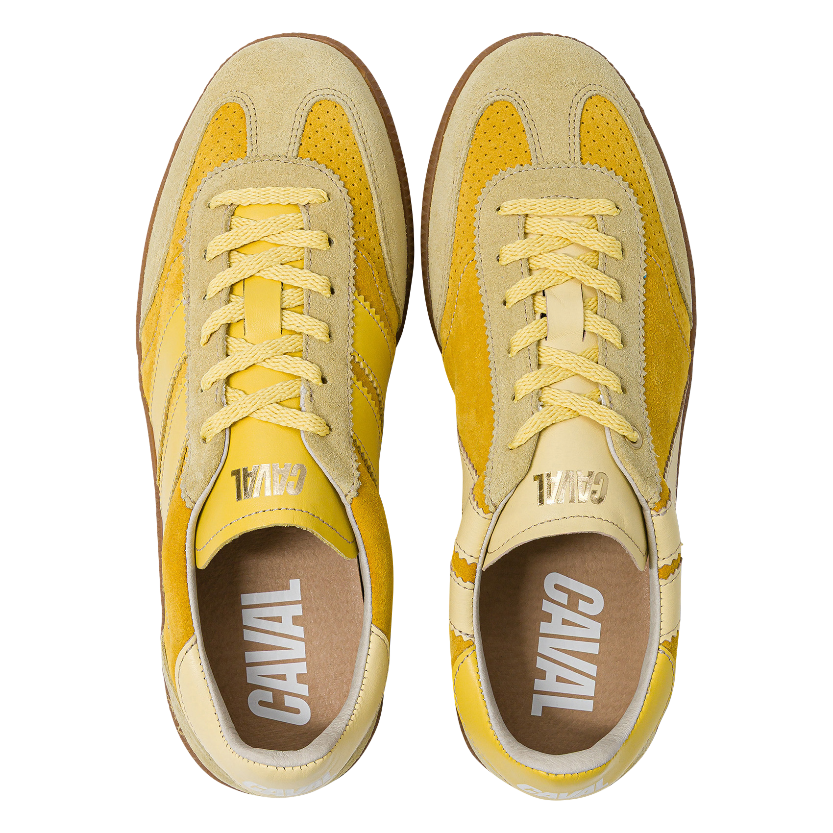 Suede leather low-top sneakers CAVAL Yellow