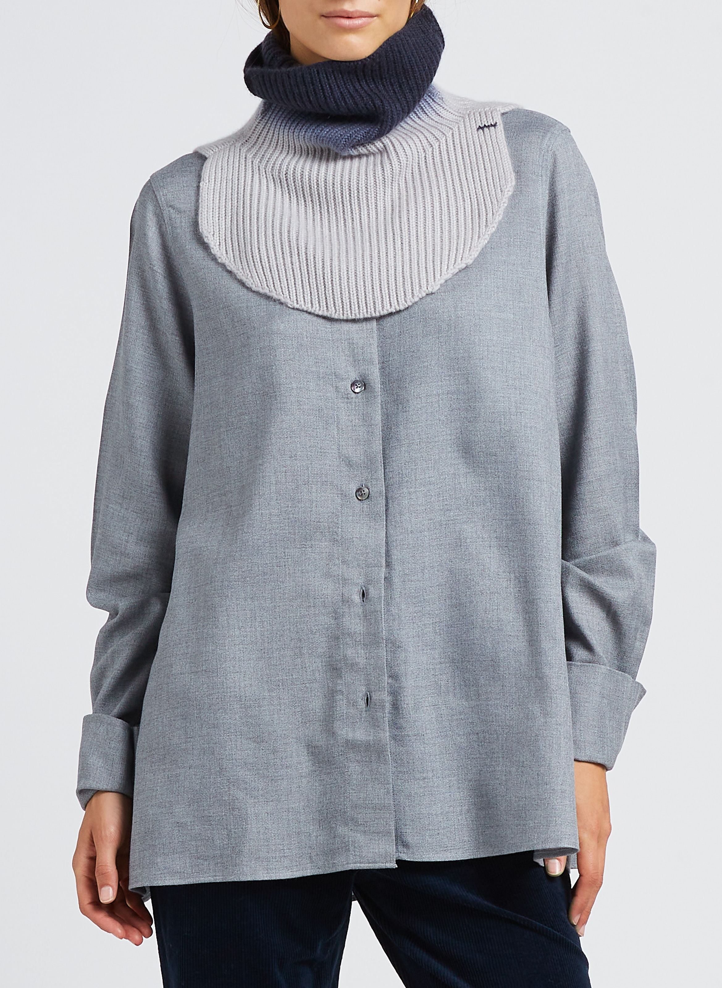 Abnehmbarer Kragen aus Kaschmir KOON Grau
