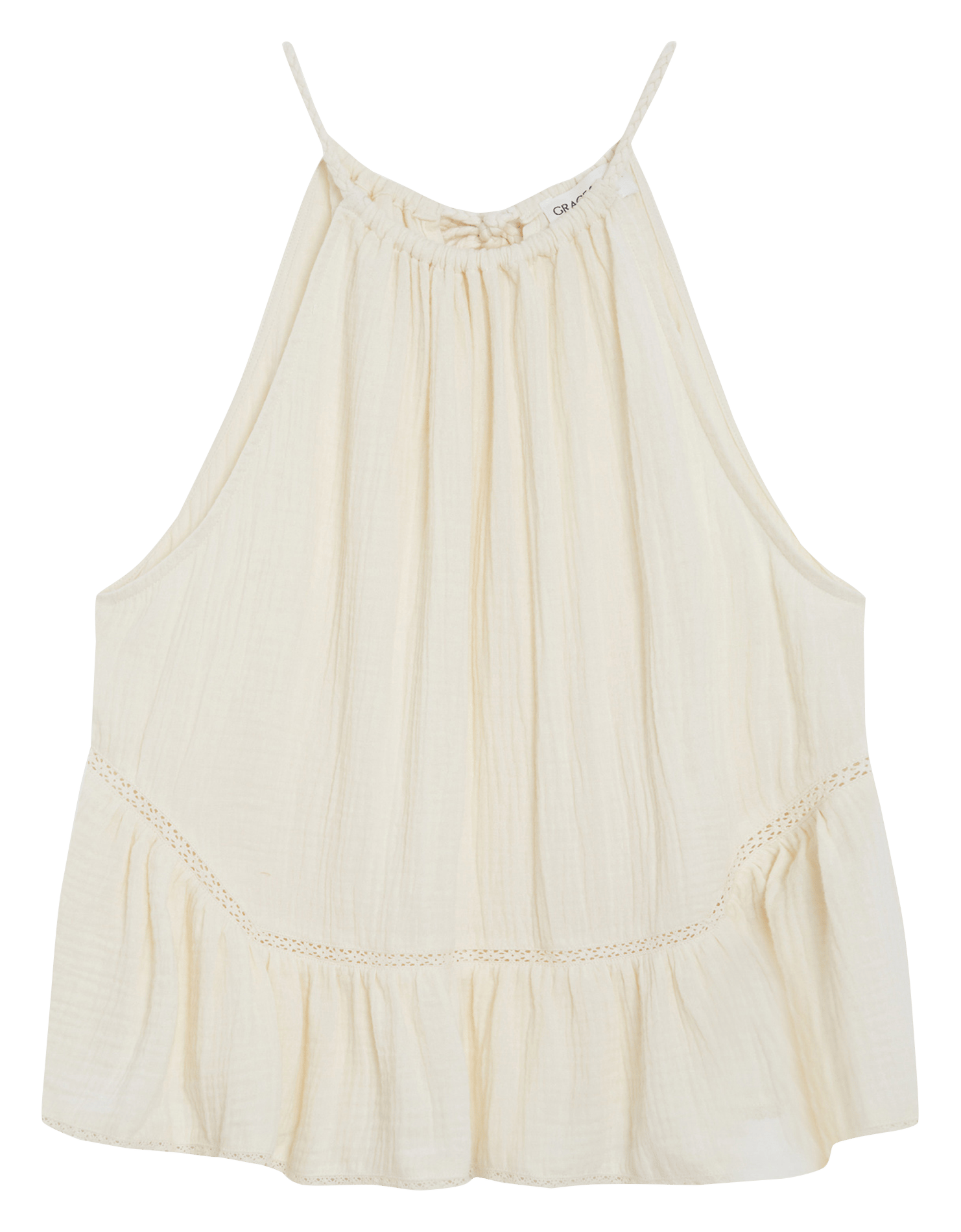 Top col rond en coton GRACE ET MILA Blanc