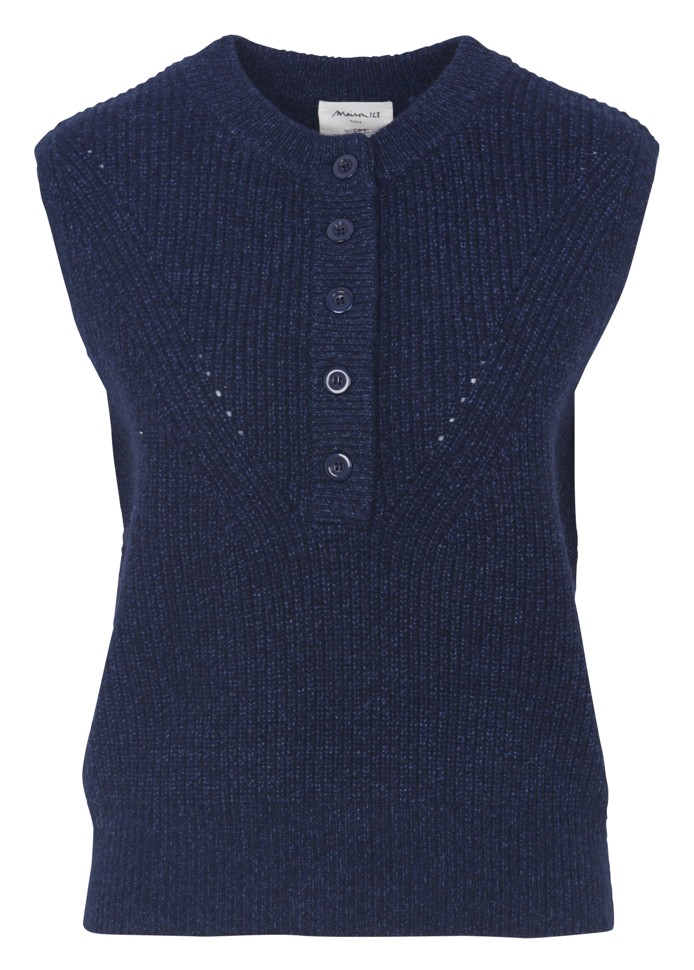 Pull col rond en laine mélangée MAISON 123 Bleu