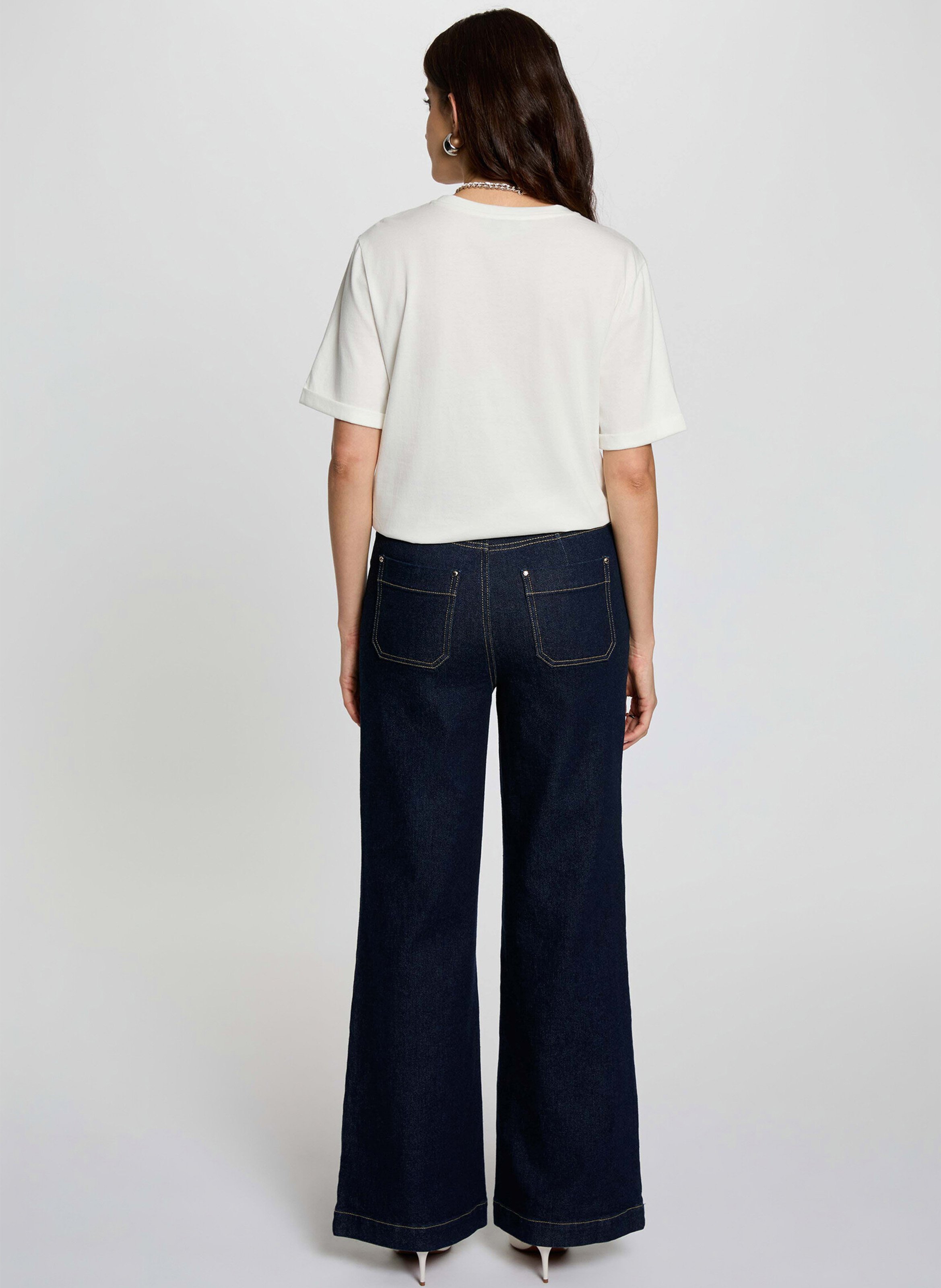 Jean large brut à ornements MORGAN Bleu