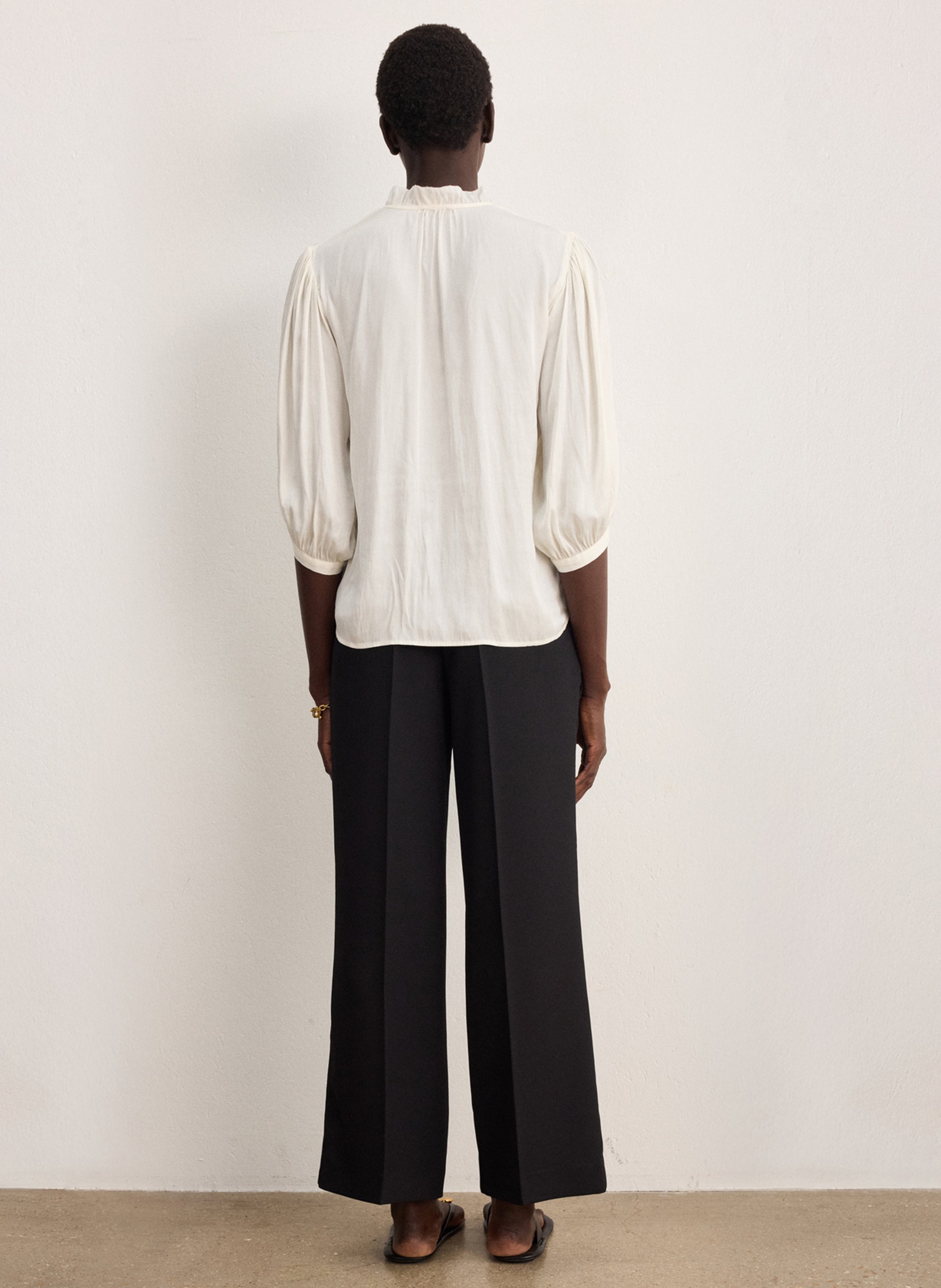 Straight shirt with lavallière collar PABLO Beige