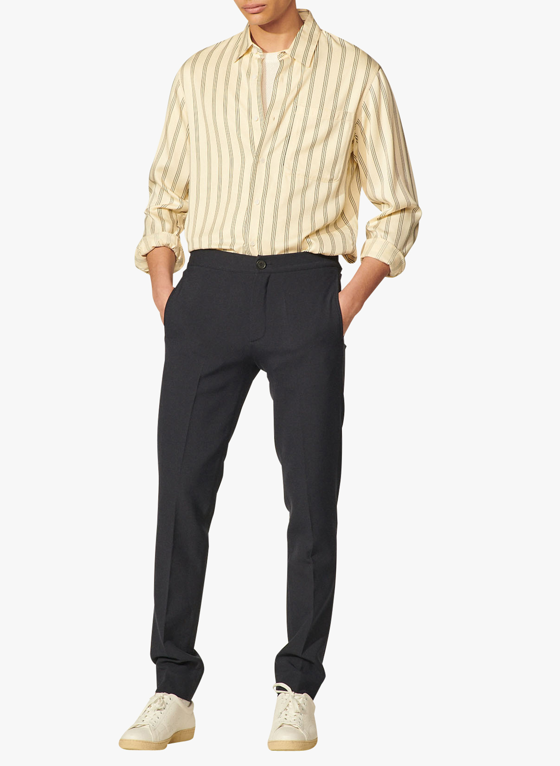 Pantalon droit  SANDRO Bleu