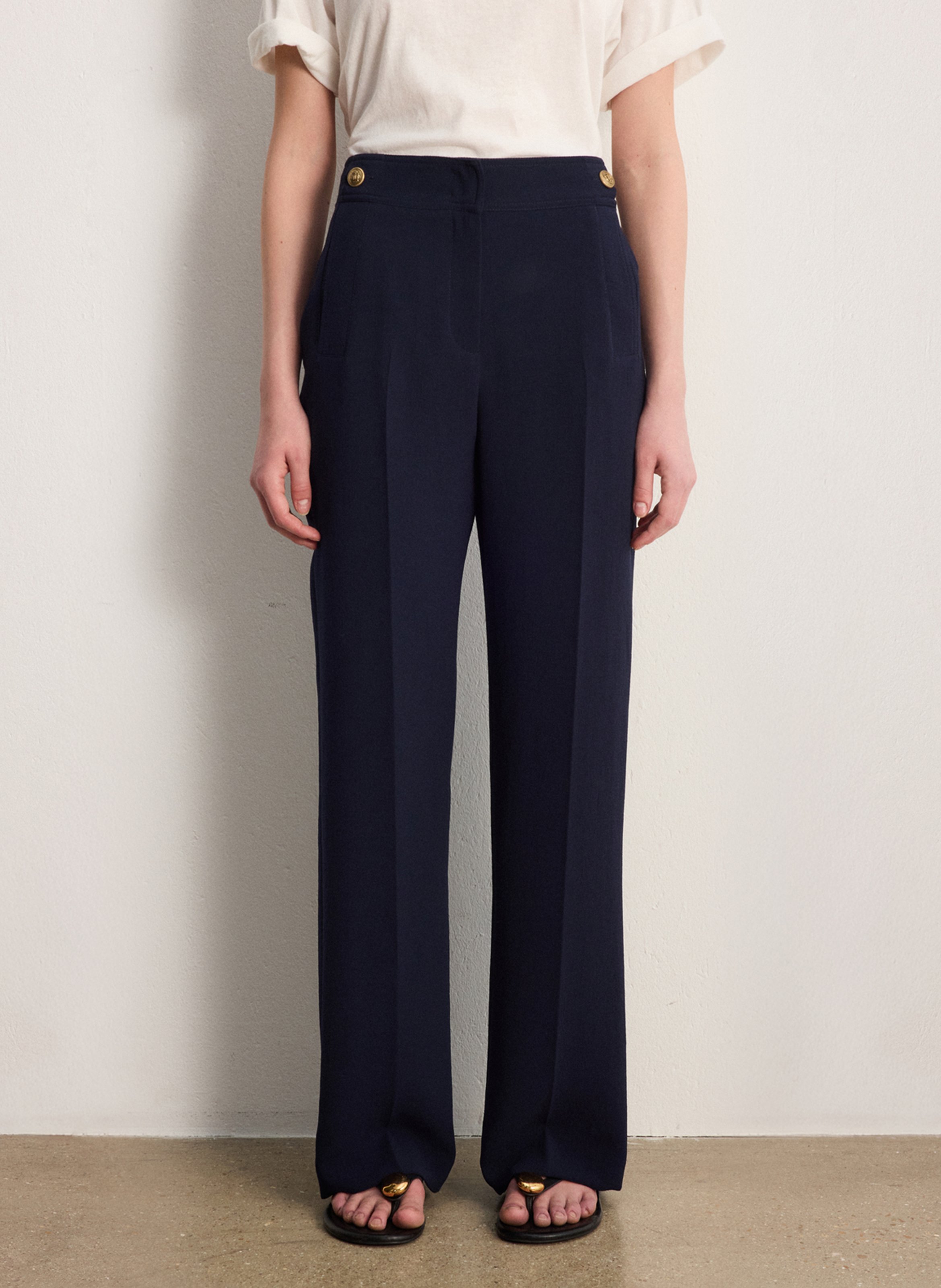 High-waisted carrot-cut trousers PABLO Blue
