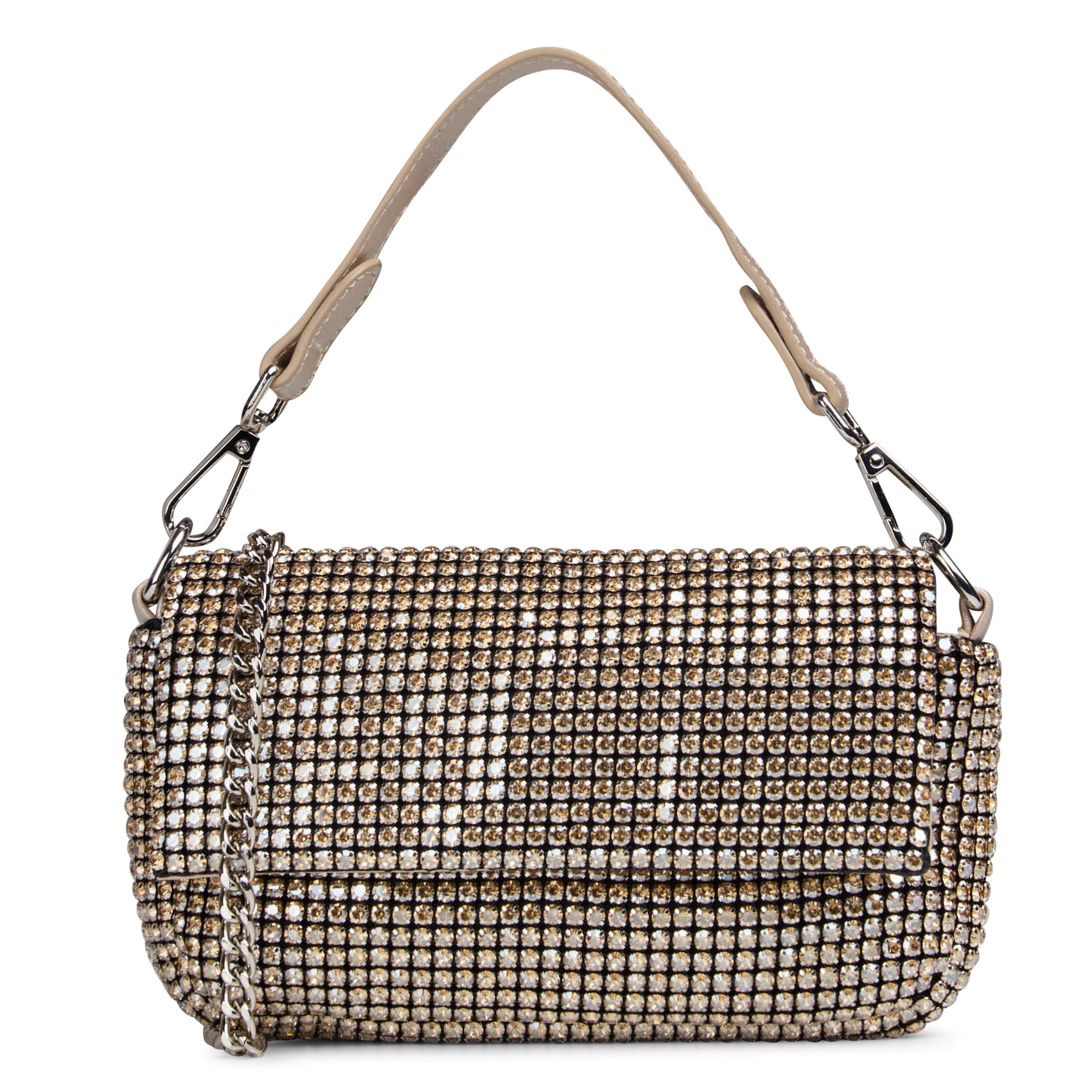 Strassbesetzte Baguette-Tasche AU PRINTEMPS PARIS Golden