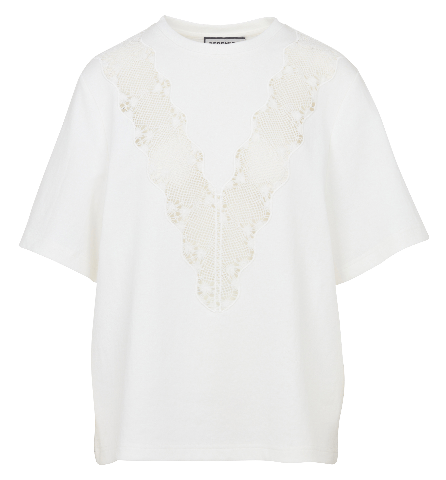 Oversized T-shirt met ronde hals | katoenblend BERENICE Wit