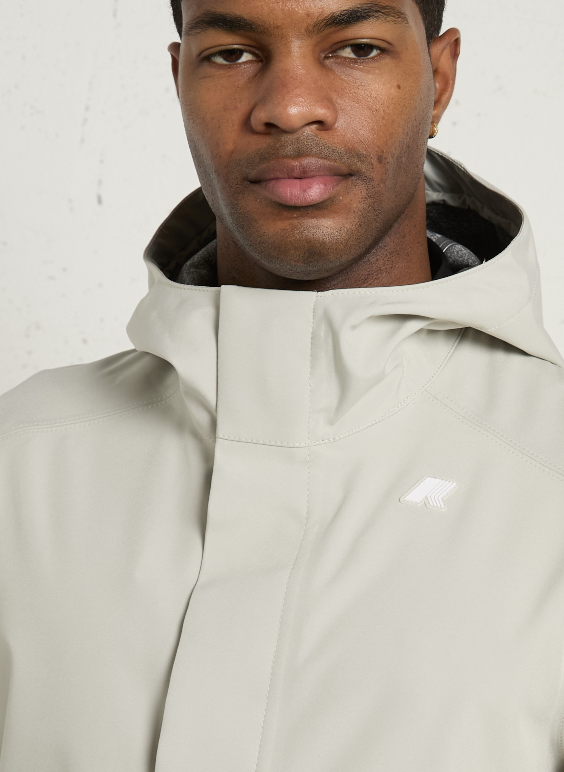 High-neck raincoat K-WAY Beige