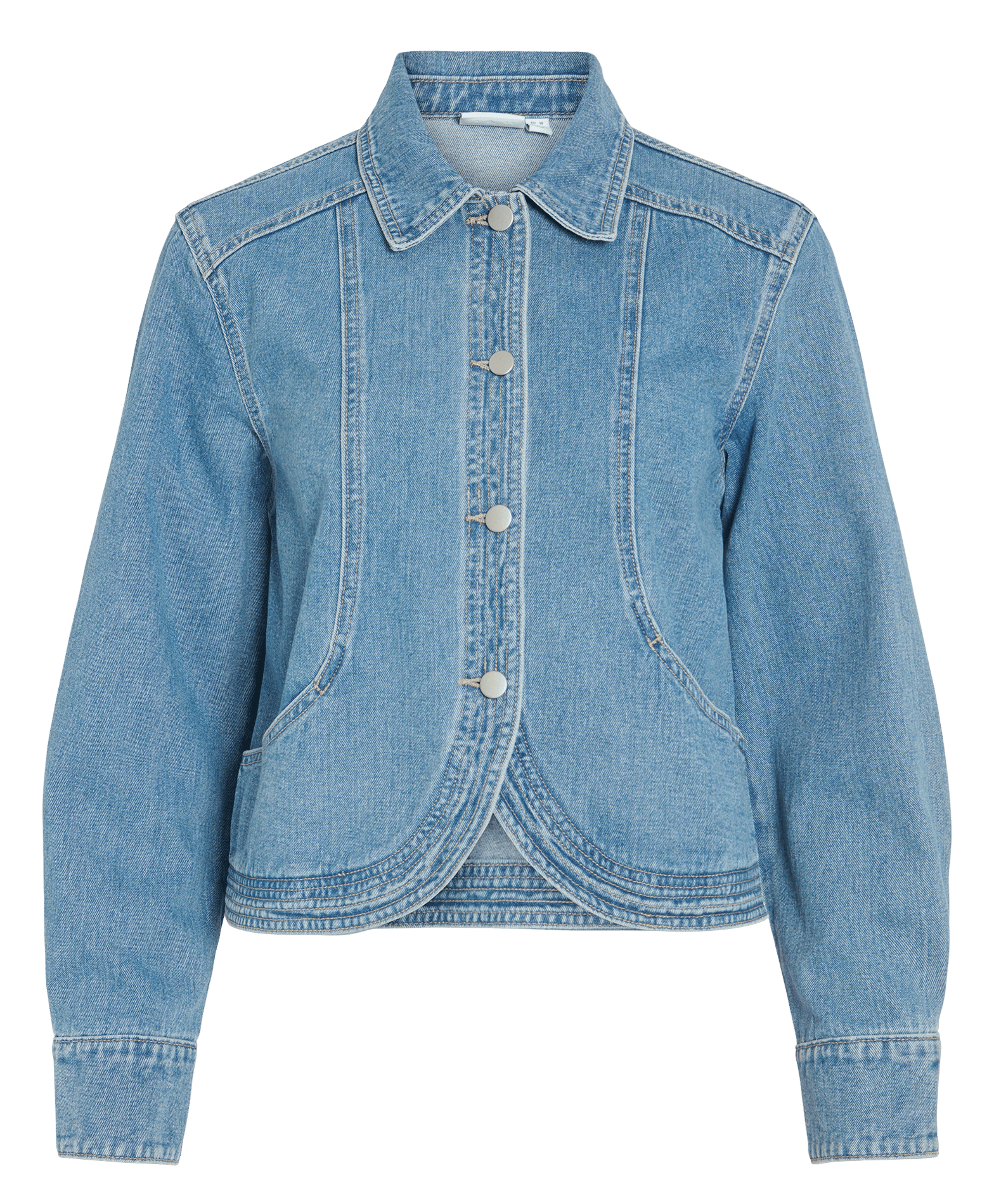 Straight cotton jacket with classic collar VILA Blue