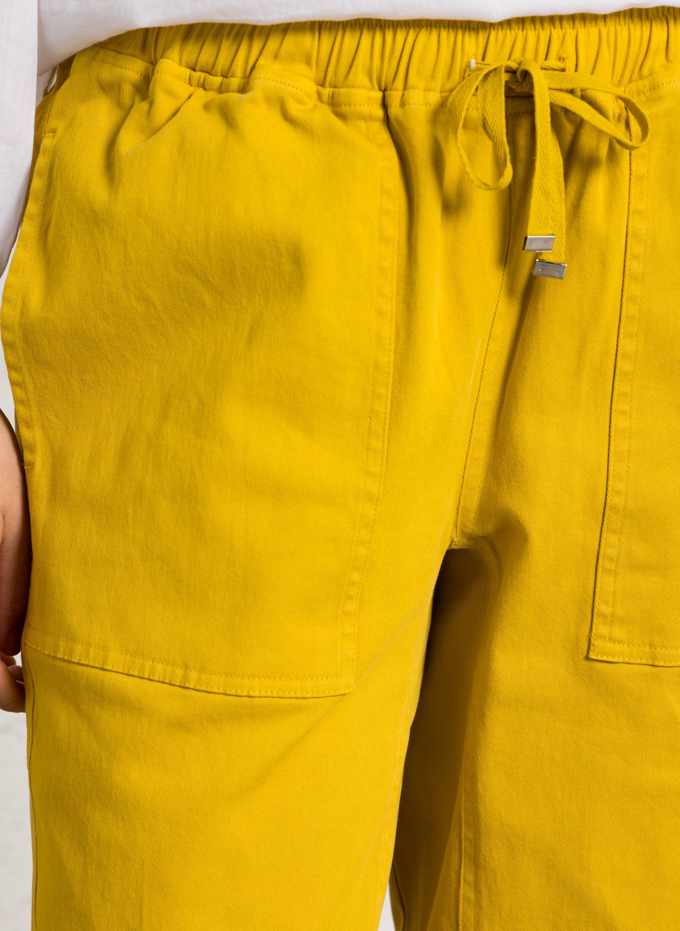 Gerade geschnittene Baumwollhose BELLA JONES Gelb