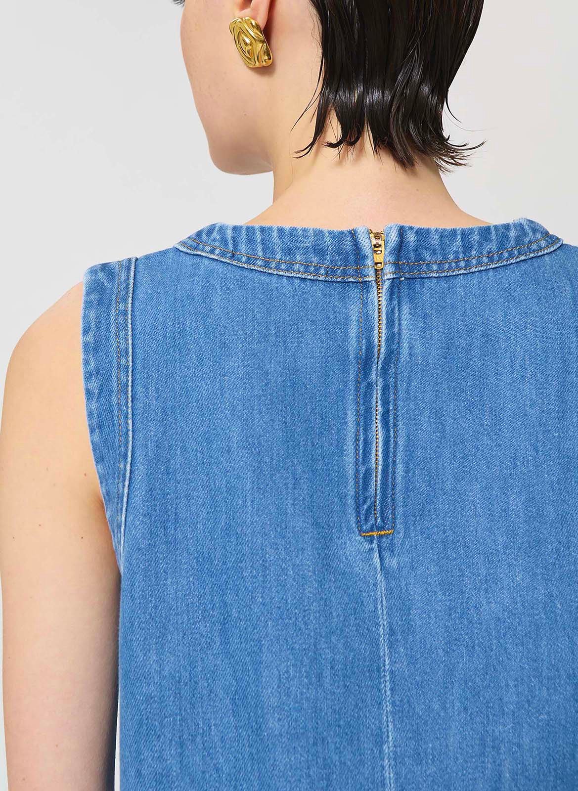 Sleeveless denim top TARA JARMON Blue