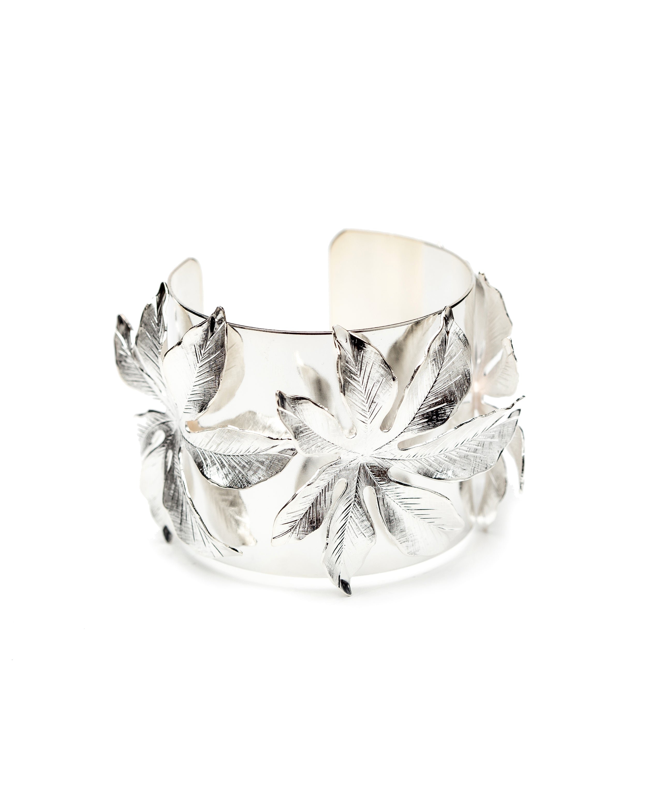 Gold-plated floral cuff MONSIEUR SIMONE Silver